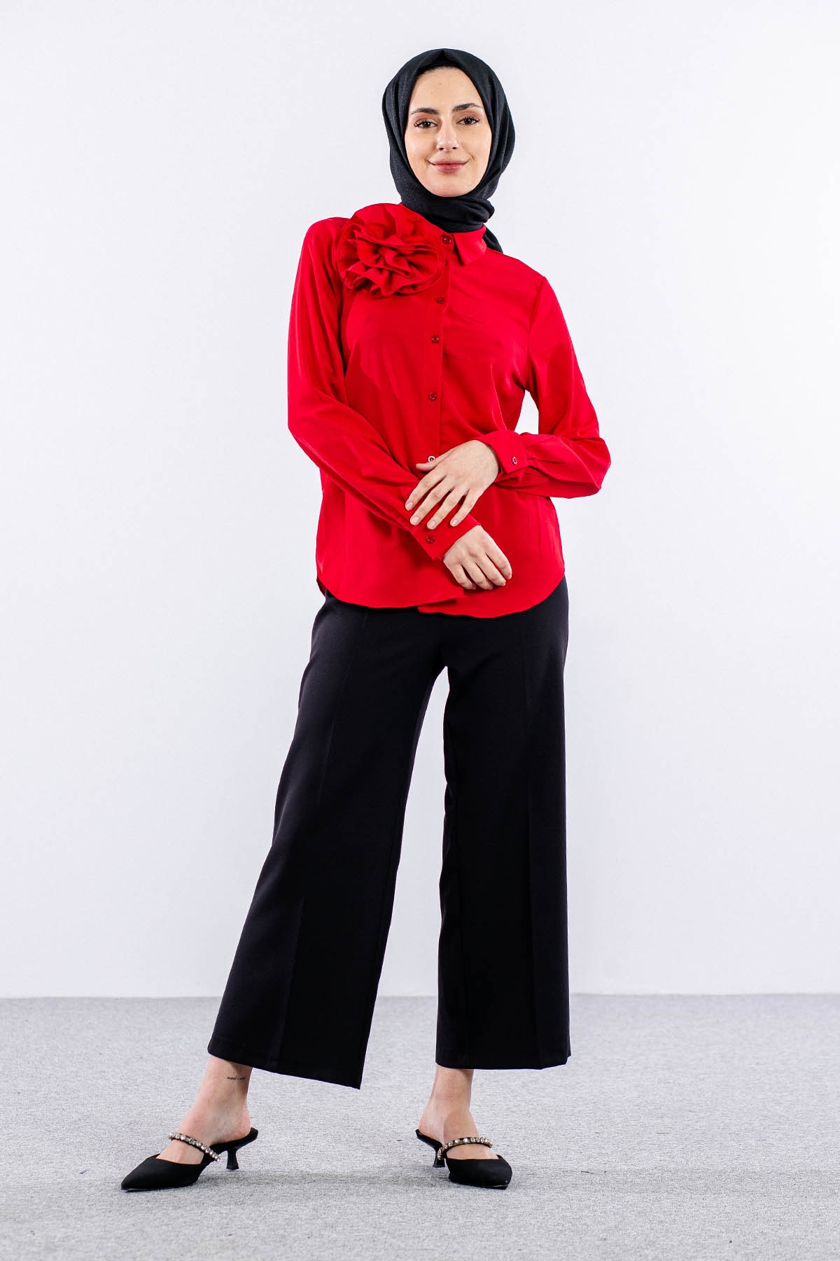 00289 Gömlek 38-44 - Kirmizi - 2