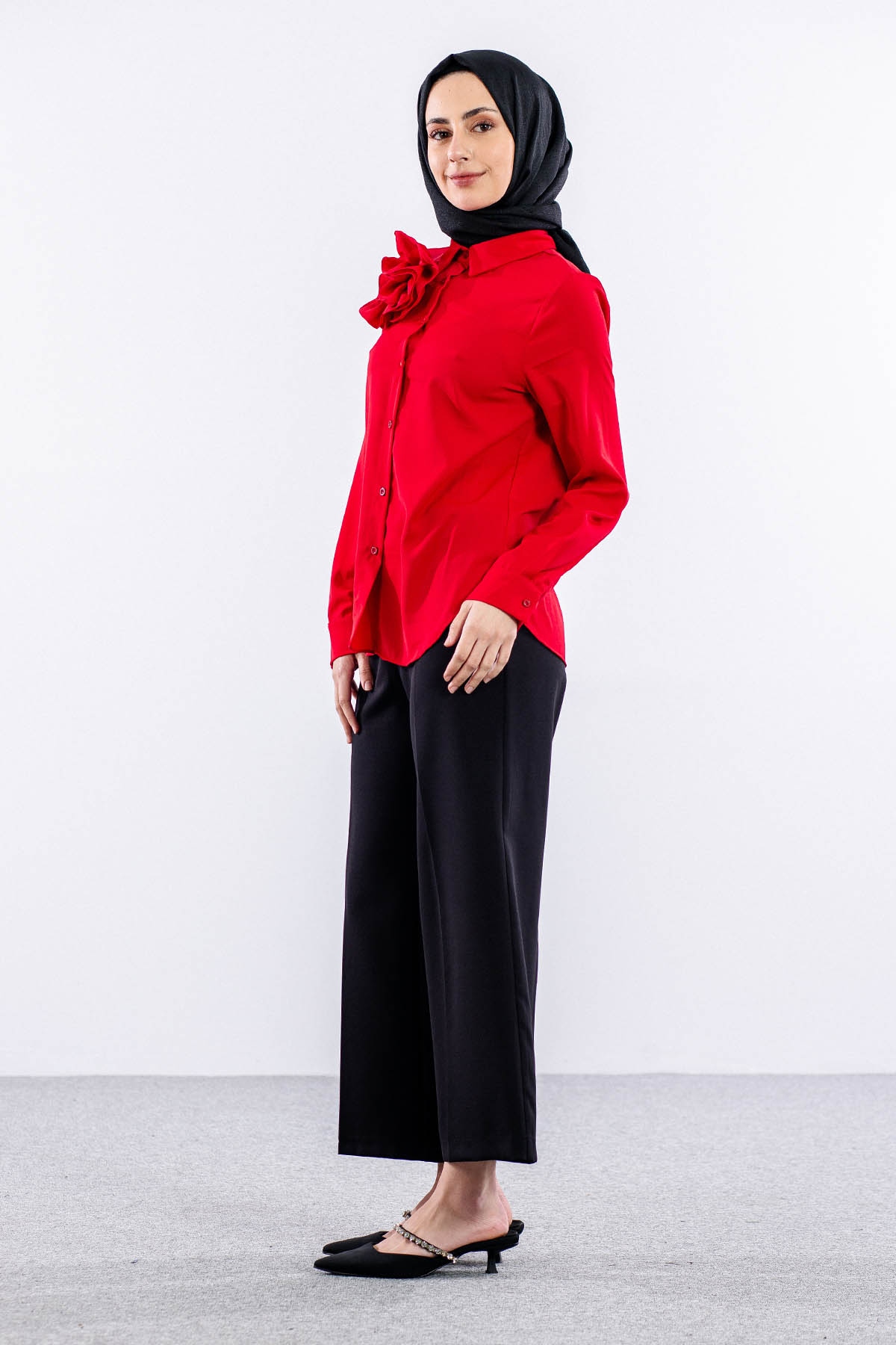 00289 Gömlek 38-44 - Kirmizi - 4