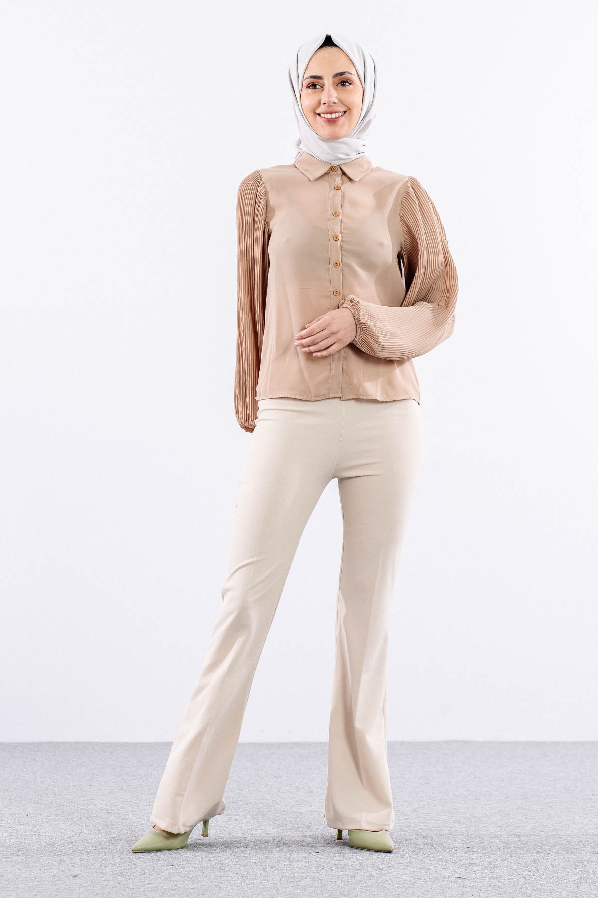 0100  Gömlek 38-44 - Bej - 3