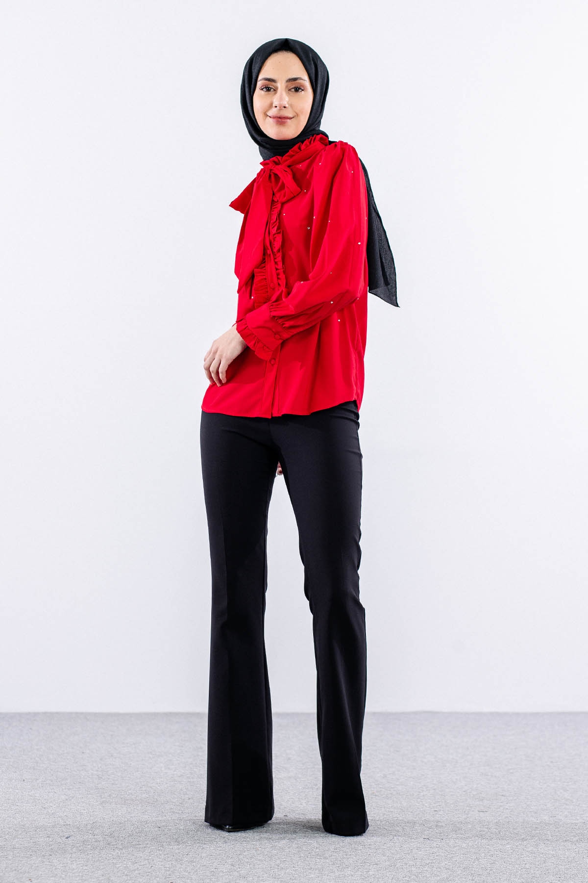 0228 Gömlek 38-44 - Kirmizi - 1