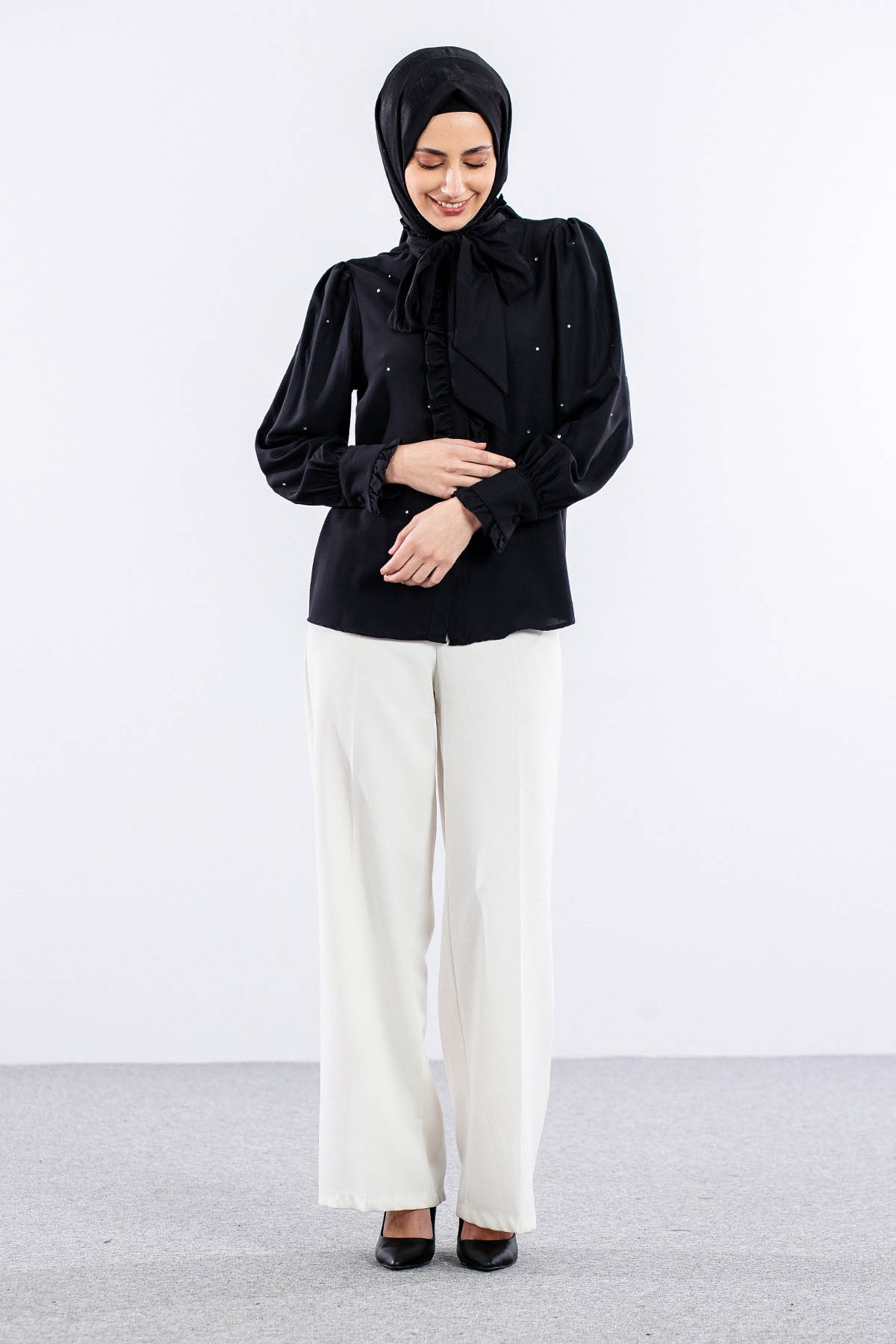 0228 Gömlek 38-44 - Siyah - 1