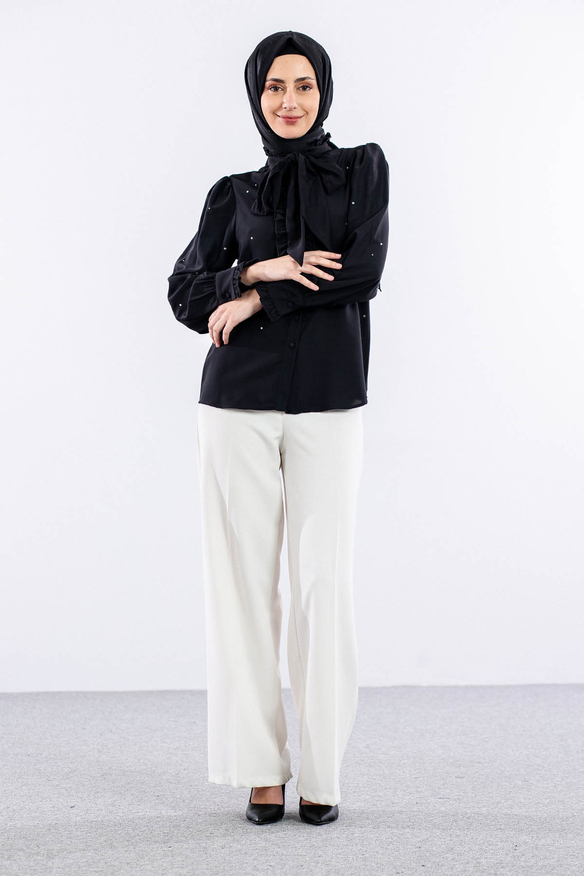 0228 Gömlek 38-44 - Siyah - 2