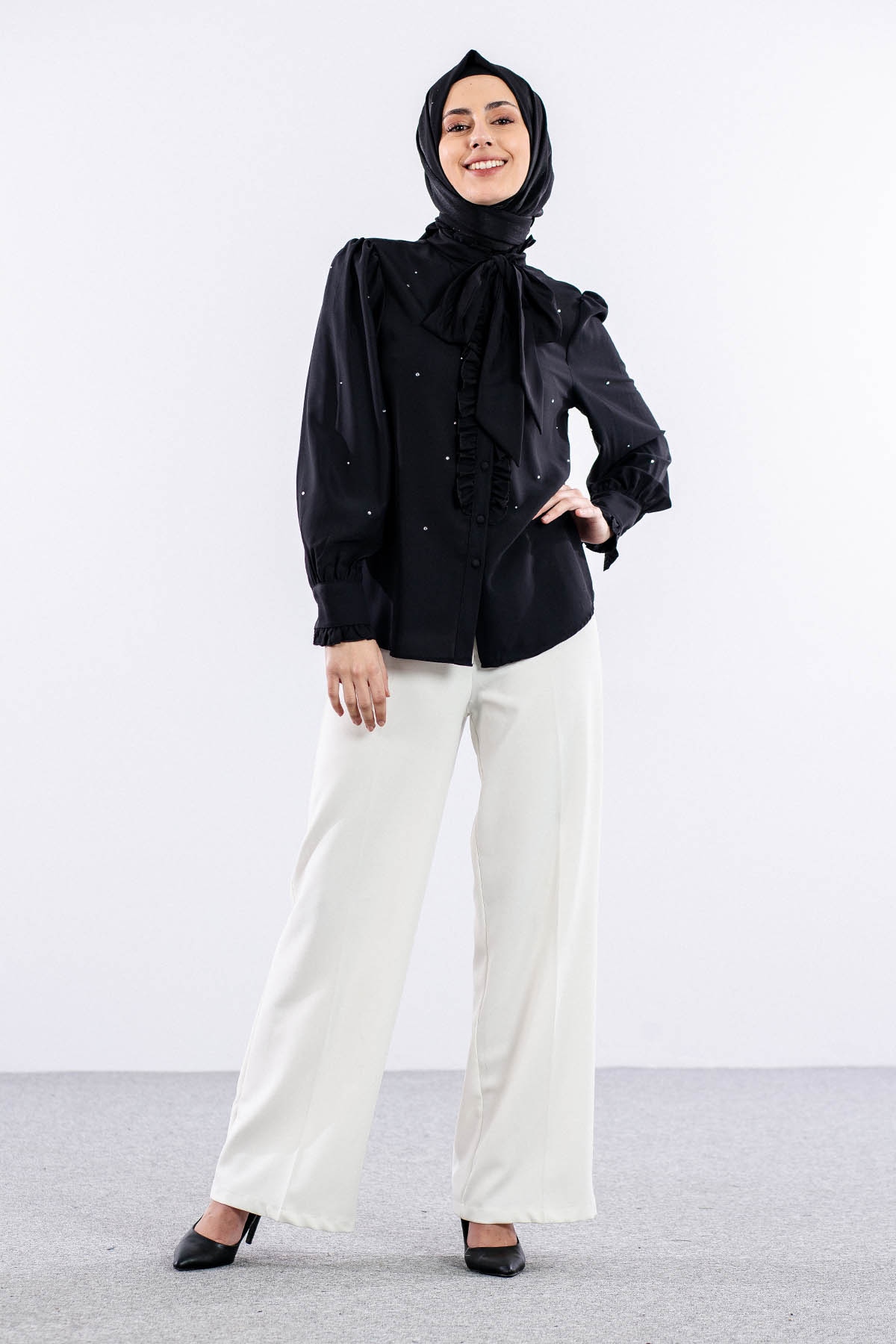 0228 Gömlek 38-44 - Siyah - 3