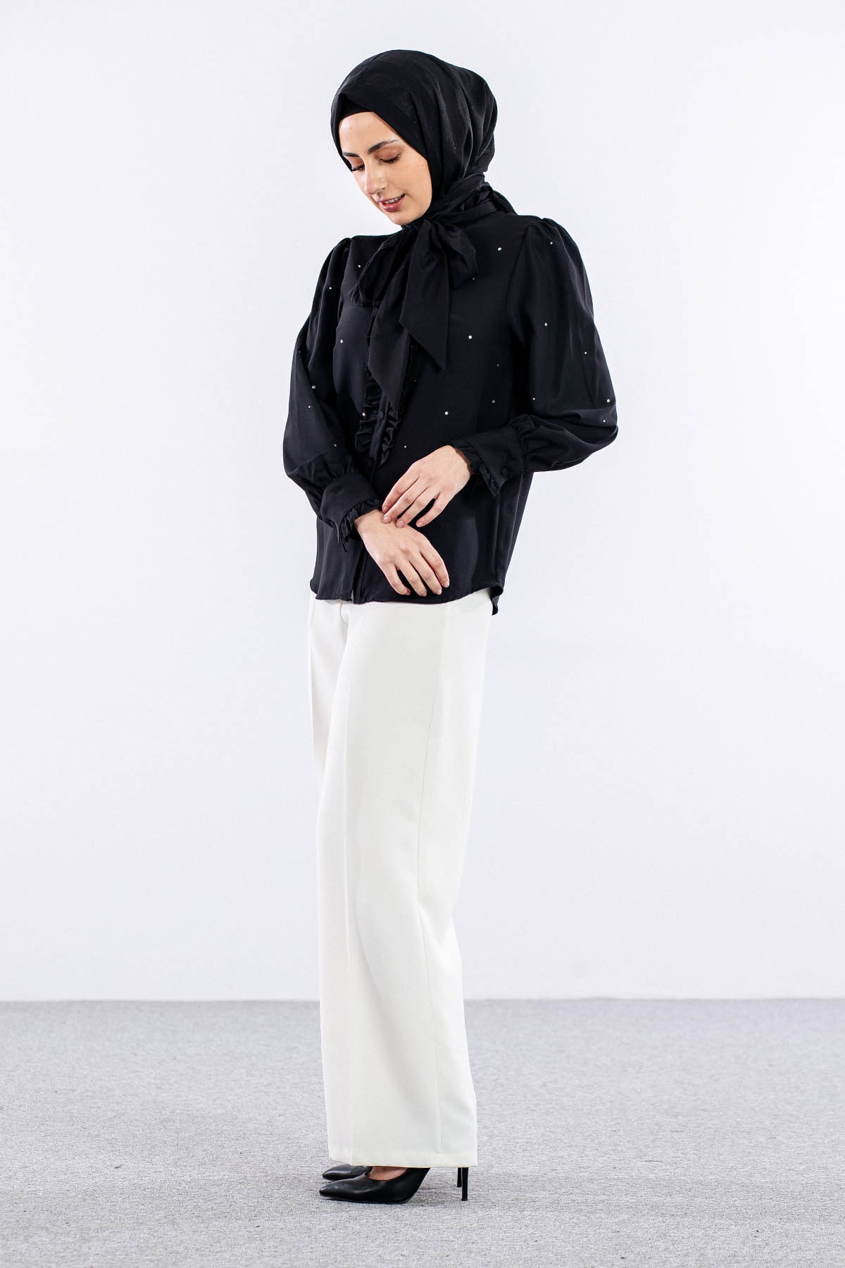 0228 Gömlek 38-44 - Siyah - 4