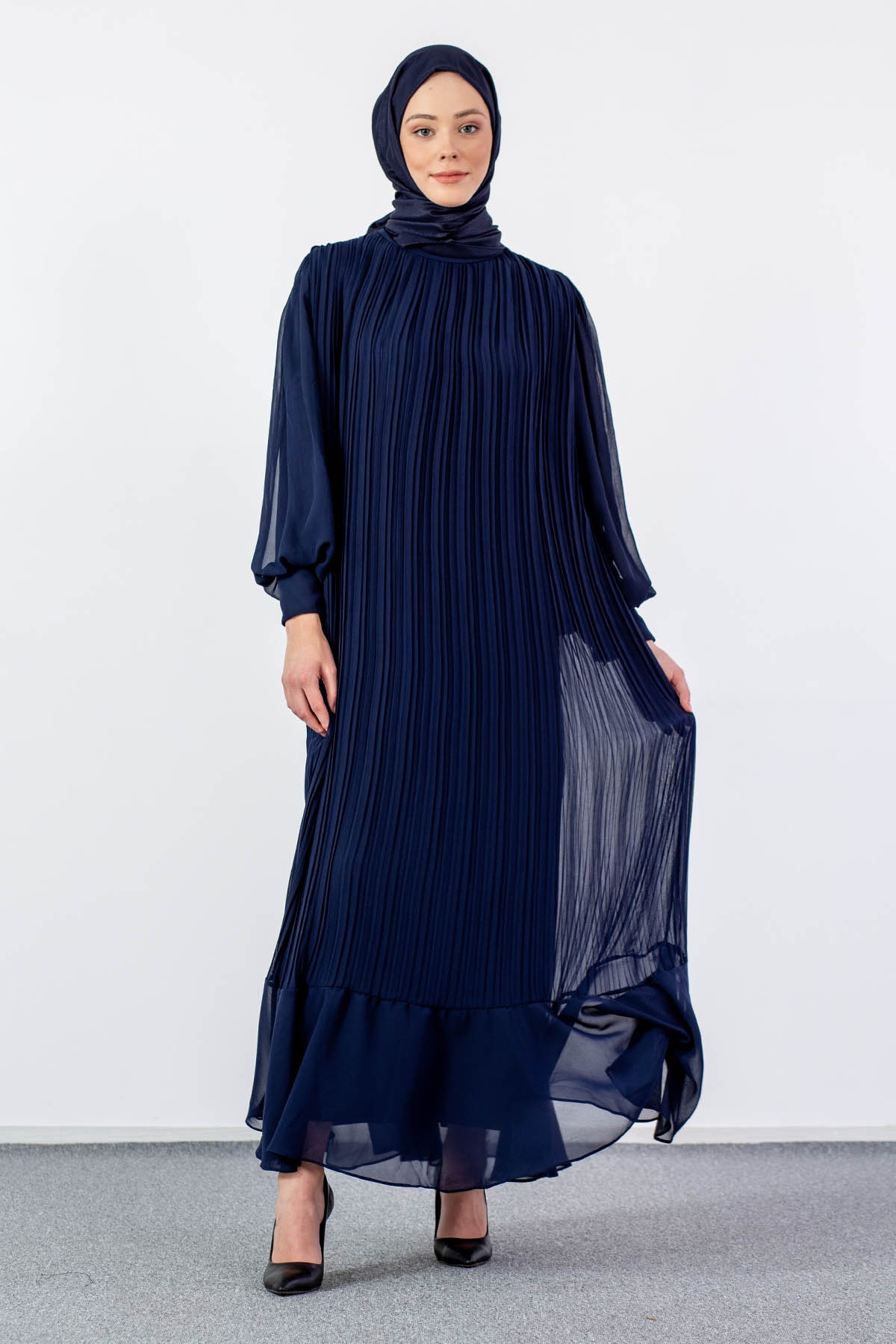 0295 Abiye Elbise 38-44 - Lacivert - 1