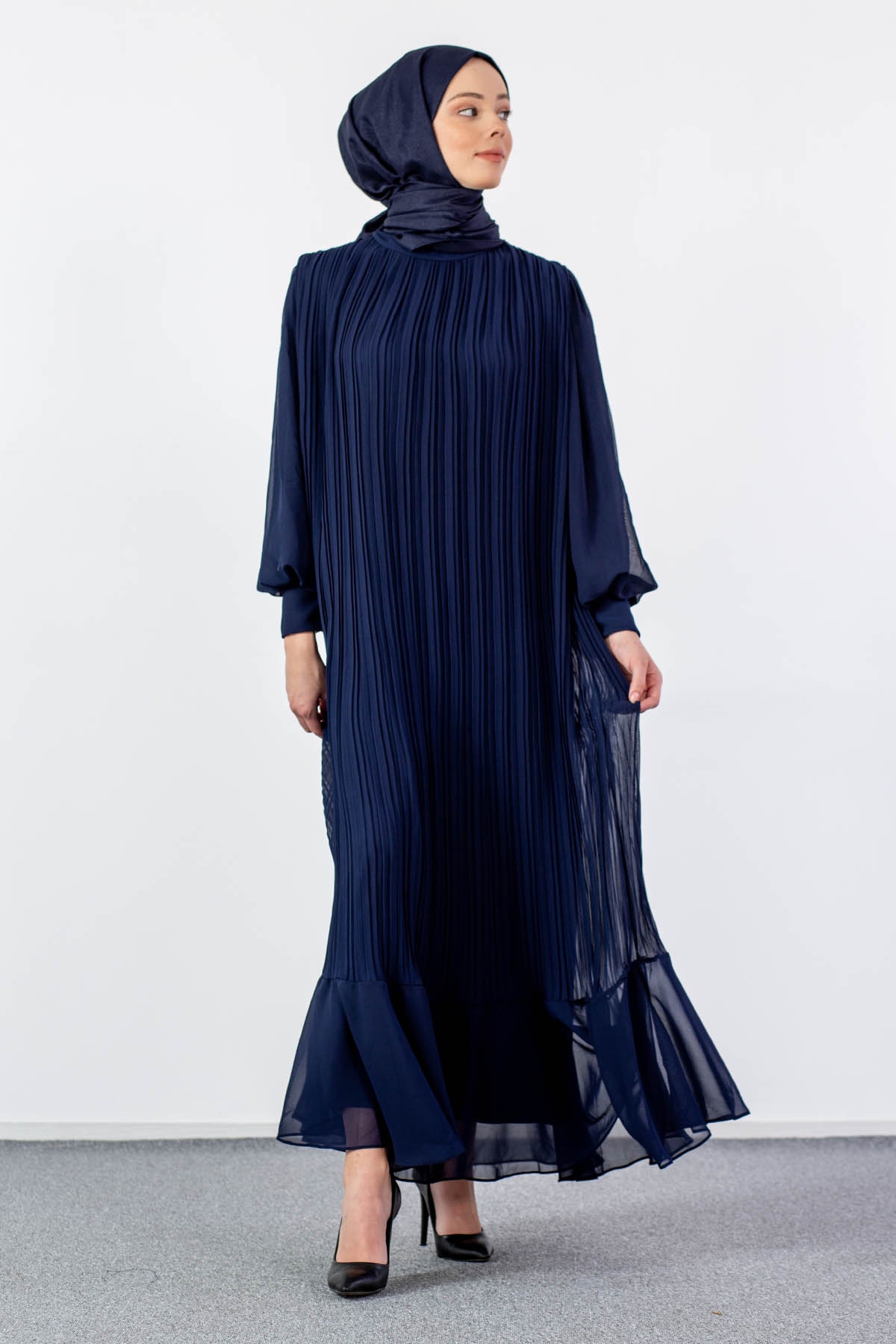0295 Abiye Elbise 38-44 - Lacivert - 3