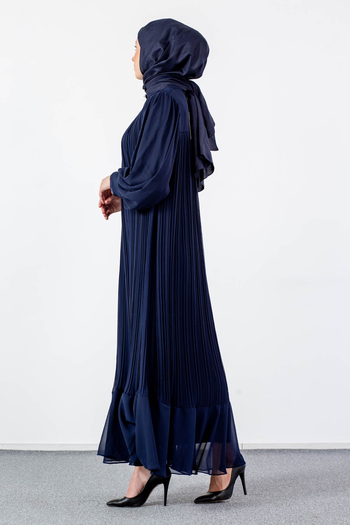 0295 Abiye Elbise 38-44 - Lacivert - 5