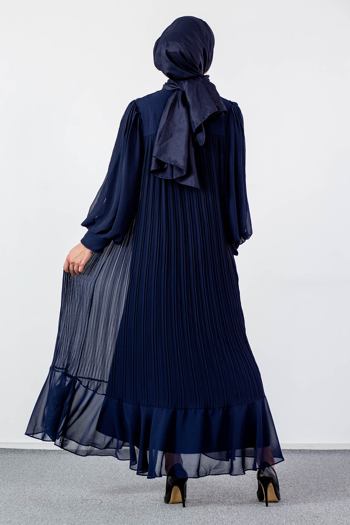 0295 Abiye Elbise 38-44 - Lacivert - 6