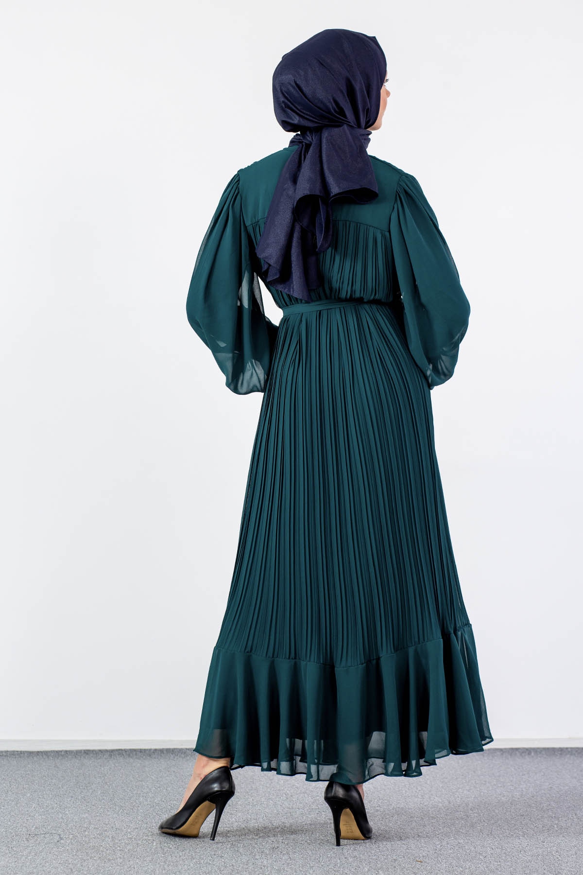 0295 Abiye Elbise 38-44 - Zumrut - 6