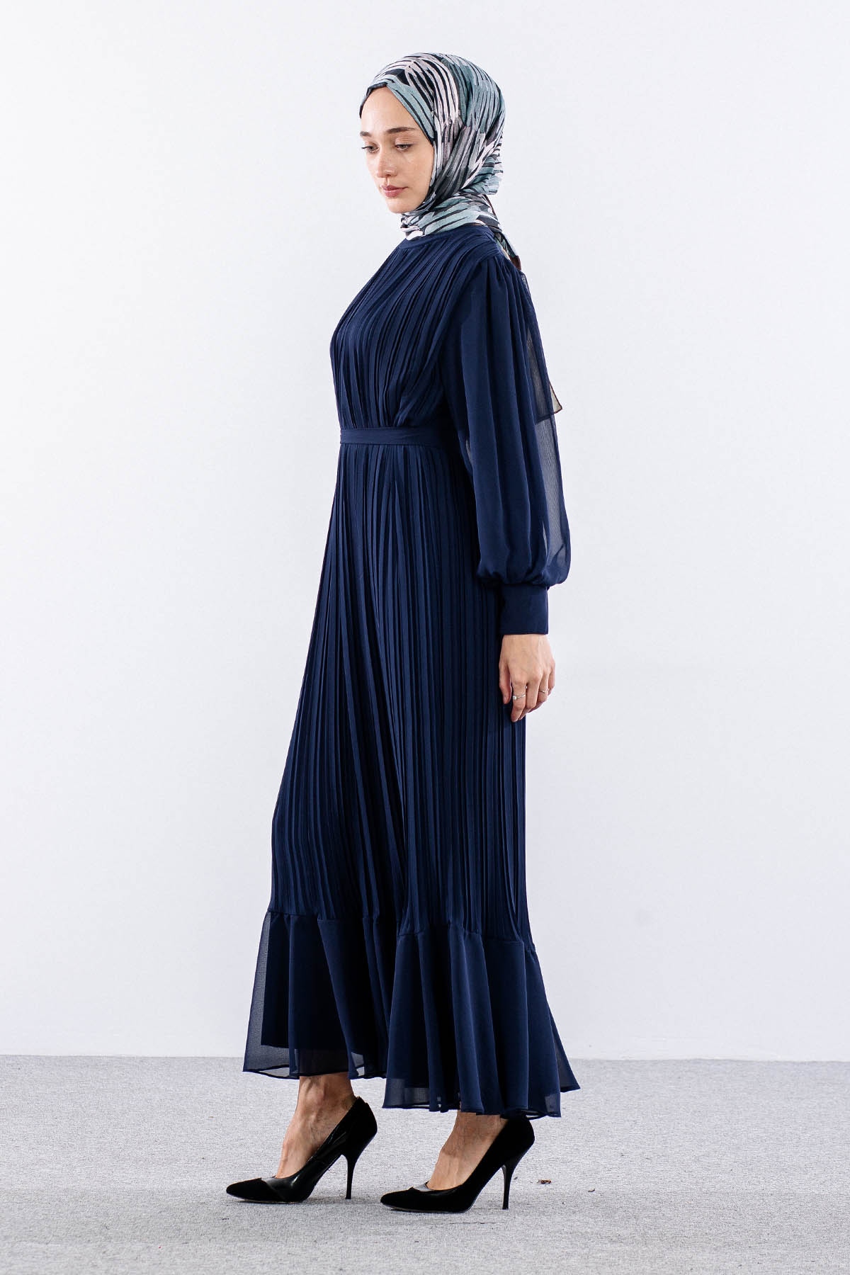 0295 şik Elbise 38-48 - Lacivert - - 4