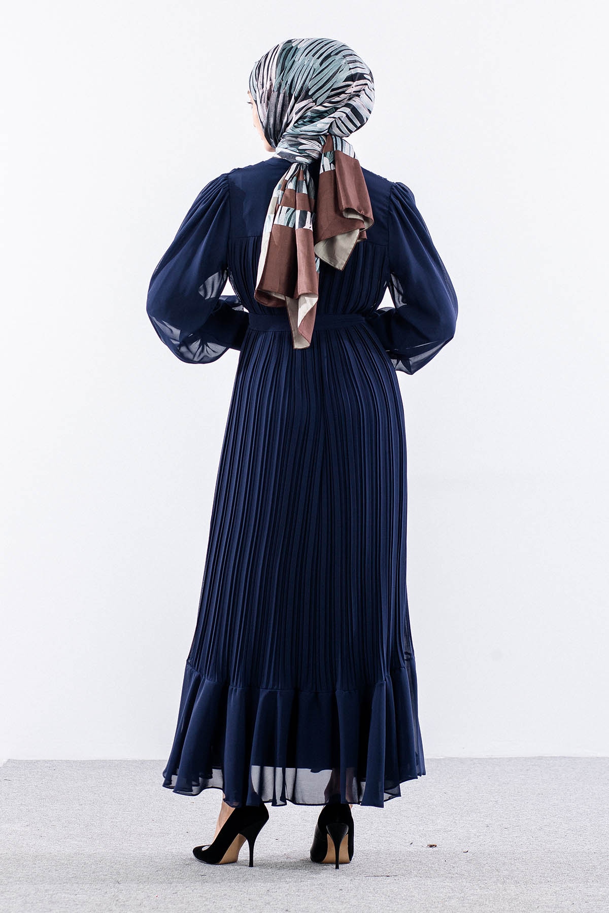 0295 şik Elbise 38-48 - Lacivert - - 5