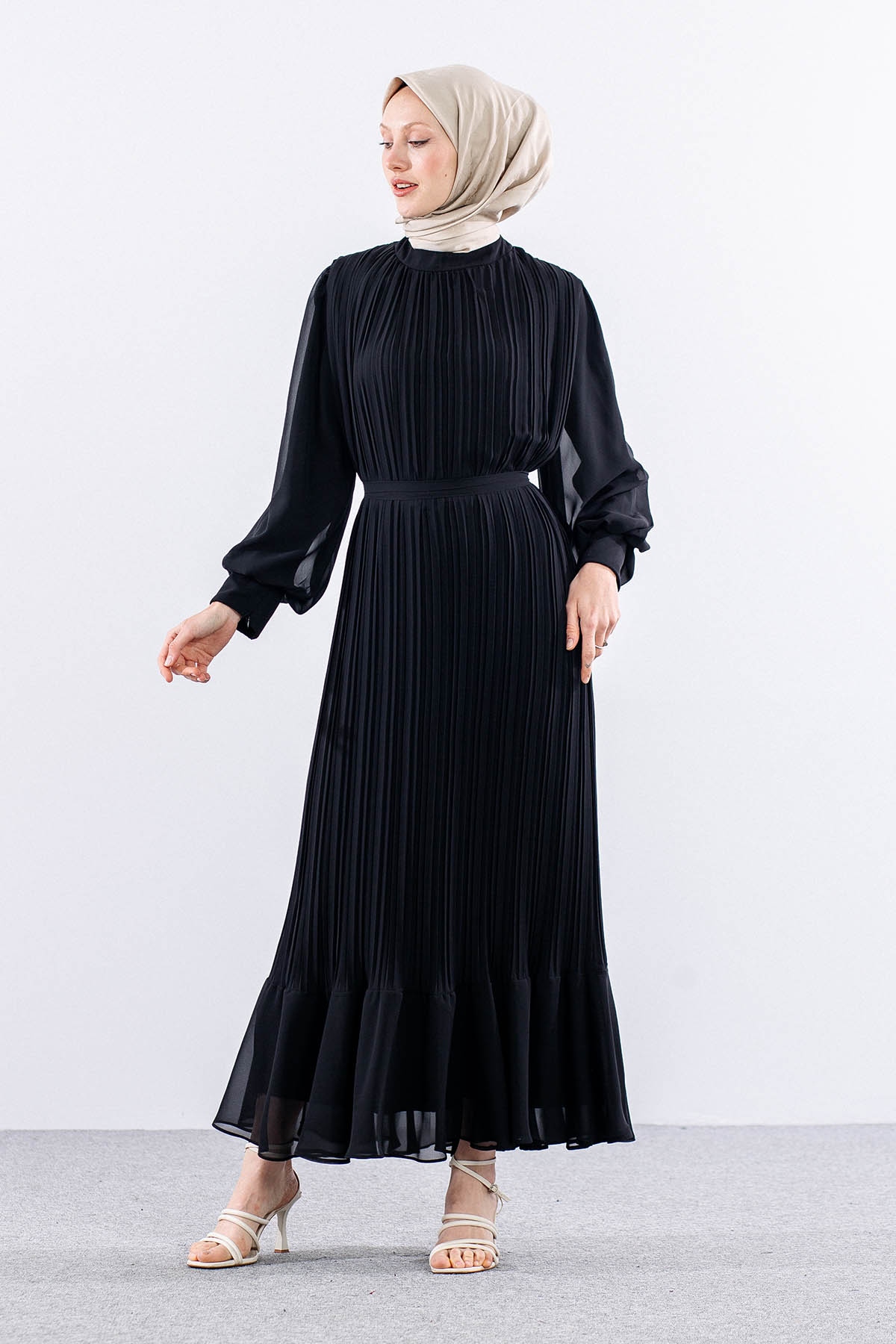 0295 şik Elbise 38-48 - Siyah - 1