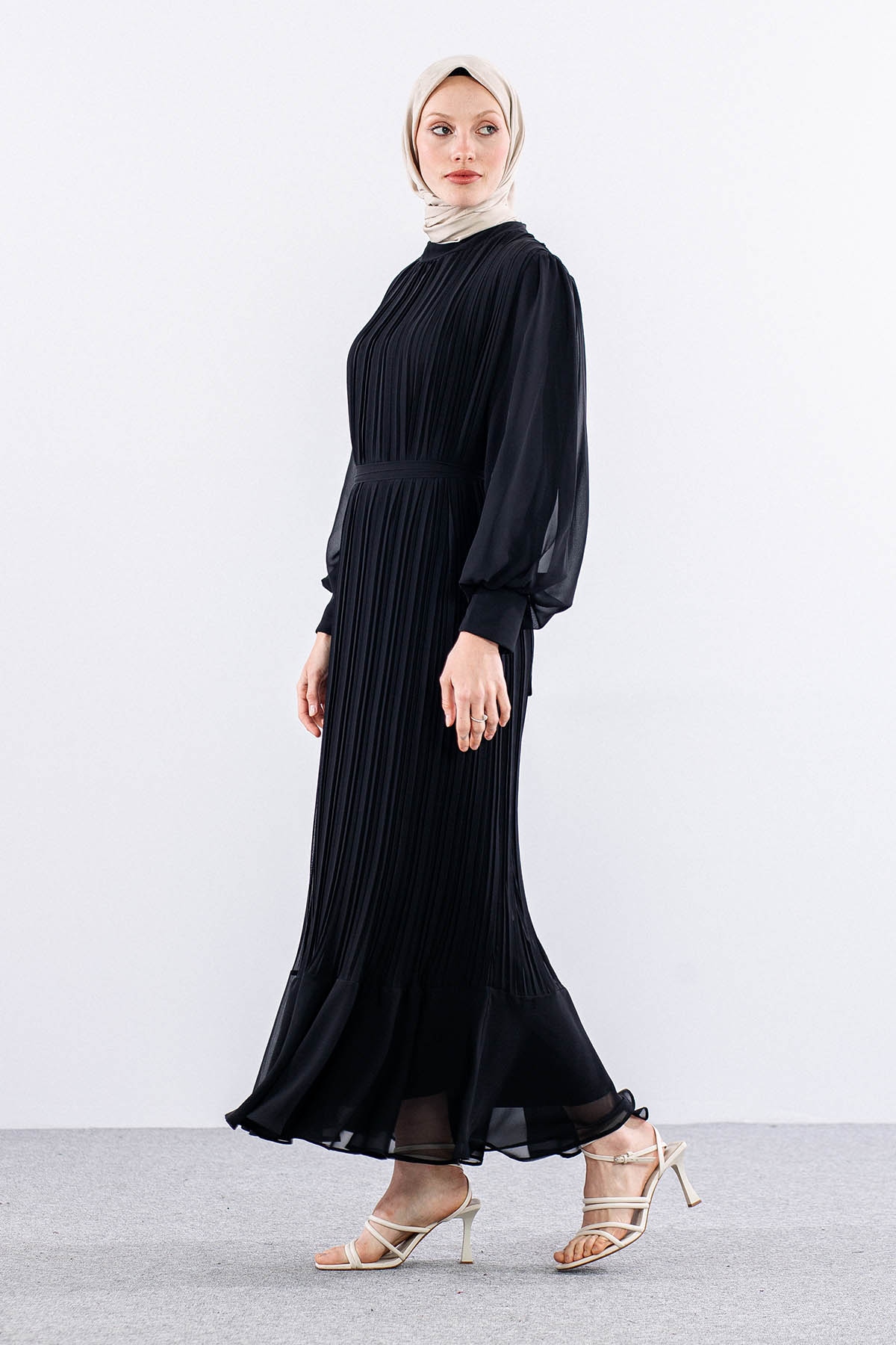 0295 şik Elbise 38-48 - Siyah - 4