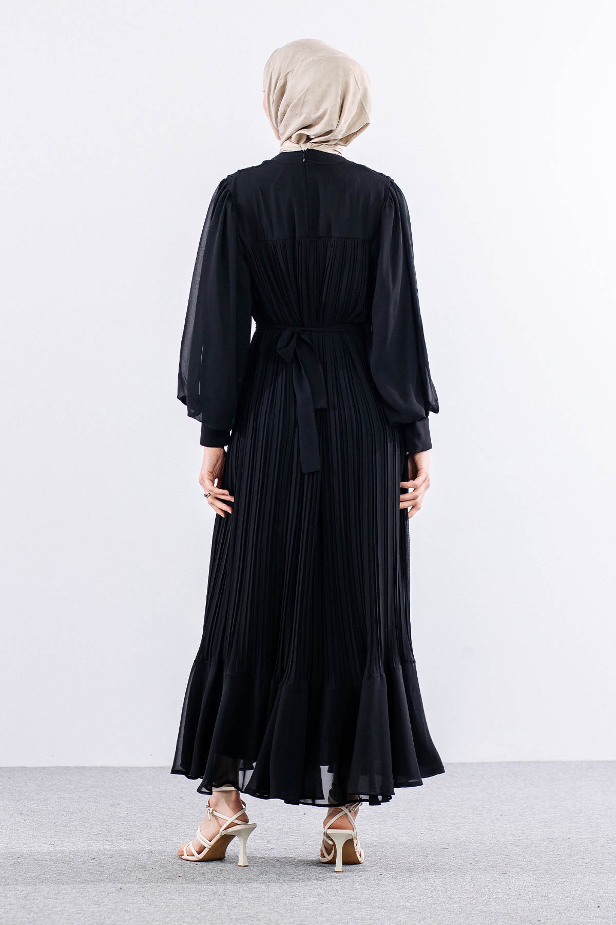 0295 şik Elbise 38-48 - Siyah - 6