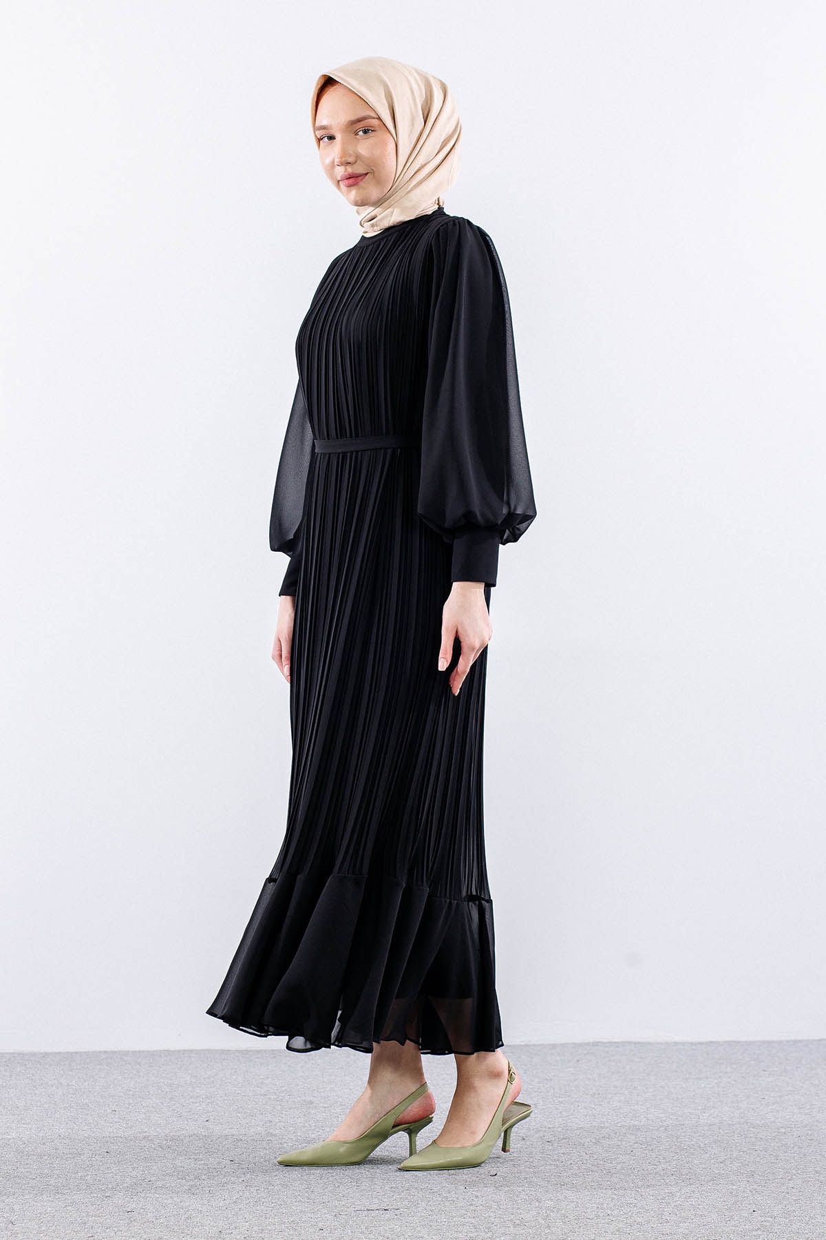 0295 şik Elbise 38-48 - Siyah - - 3