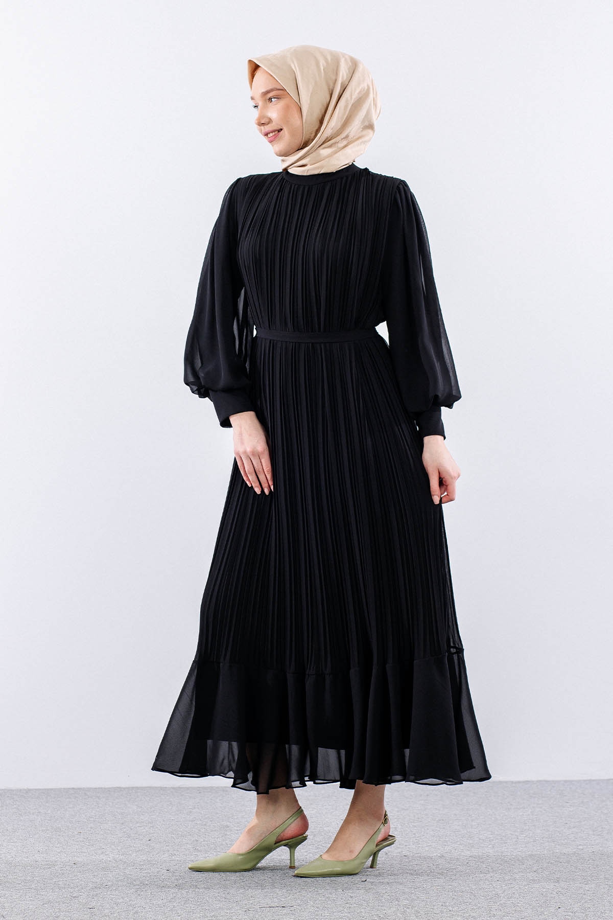 0295 şik Elbise 38-48 - Siyah - - 4