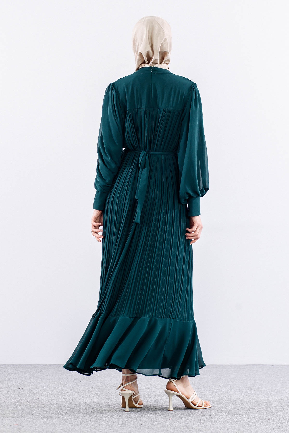 0295 şik Elbise 38-48 - Zumrut - 6