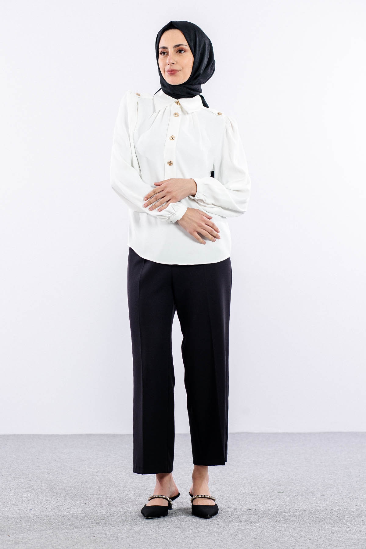 0420 Gömlek 38-44 - Ekru - 2