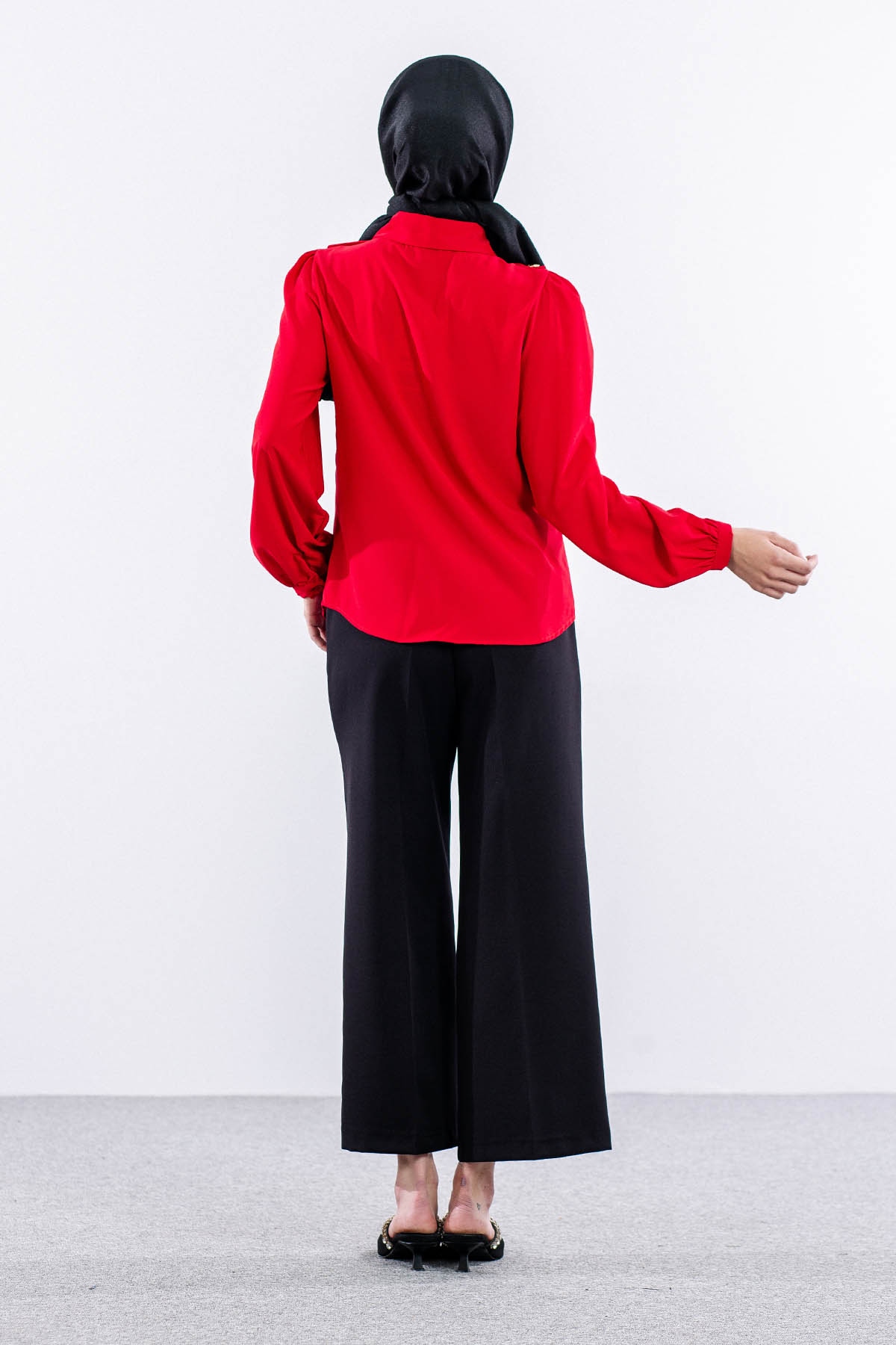 0420 Gömlek 38-44 - Kirmizi - 5