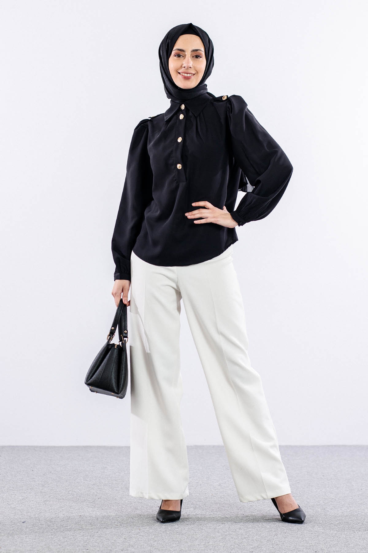 0420 Gömlek 38-44 - Siyah - 3