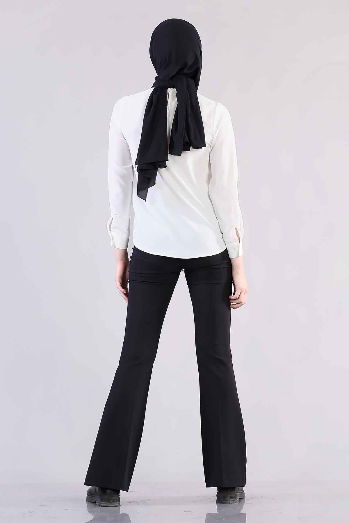 091 Poplin Gömlek 38-44 - Beyaz - 3