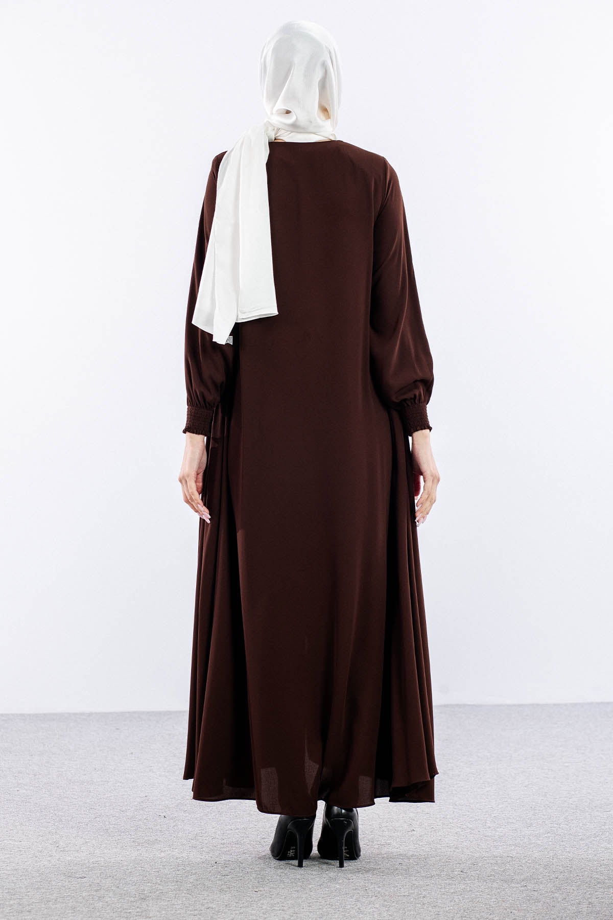 1001 Ferace 38-48 Mevlana Model Yaz - A_kahve - 5