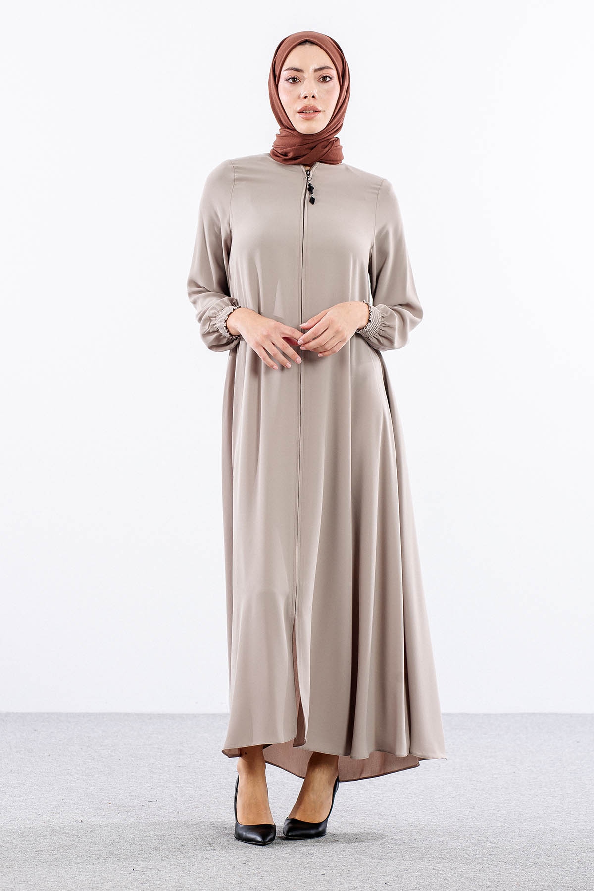 1001 Ferace 38-48 Mevlana Model Yaz - Bej - 1