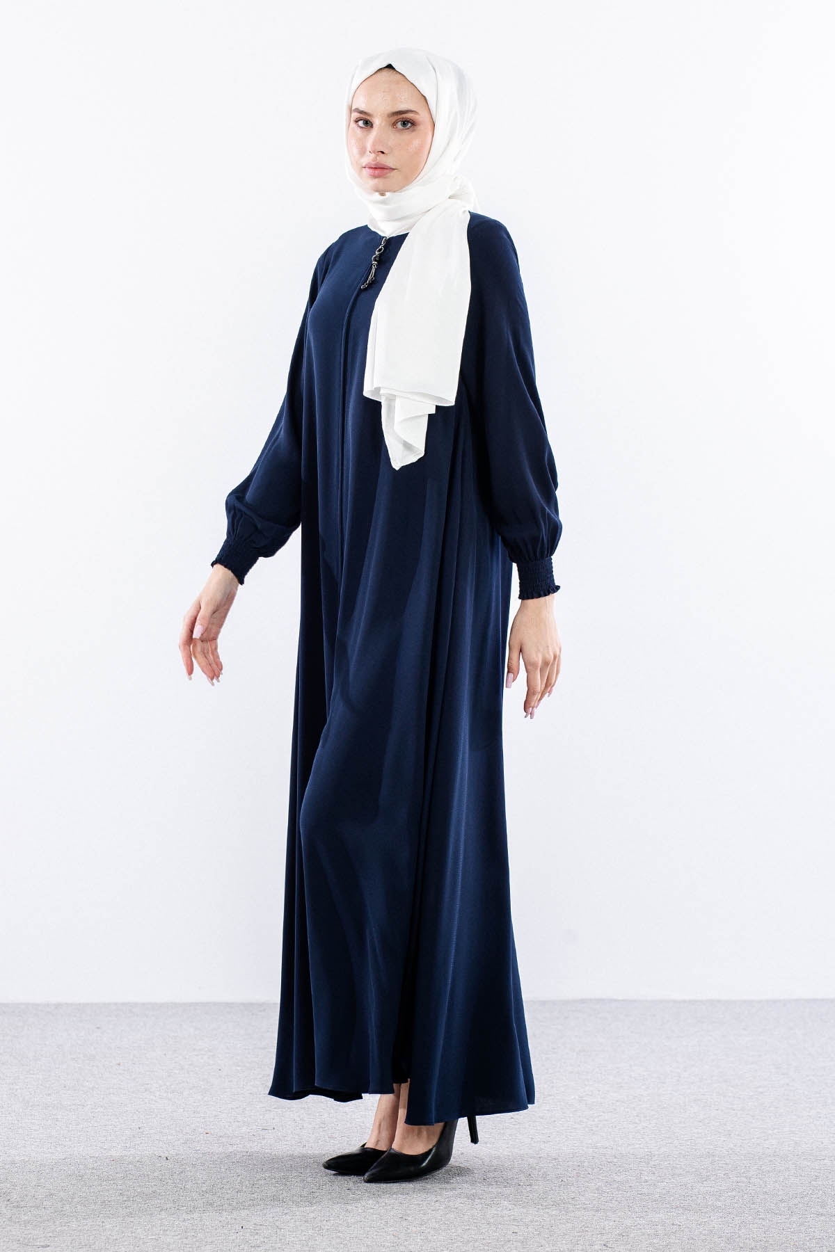 1001 Ferace 38-48 Mevlana Model Yaz - Lacivert - 3