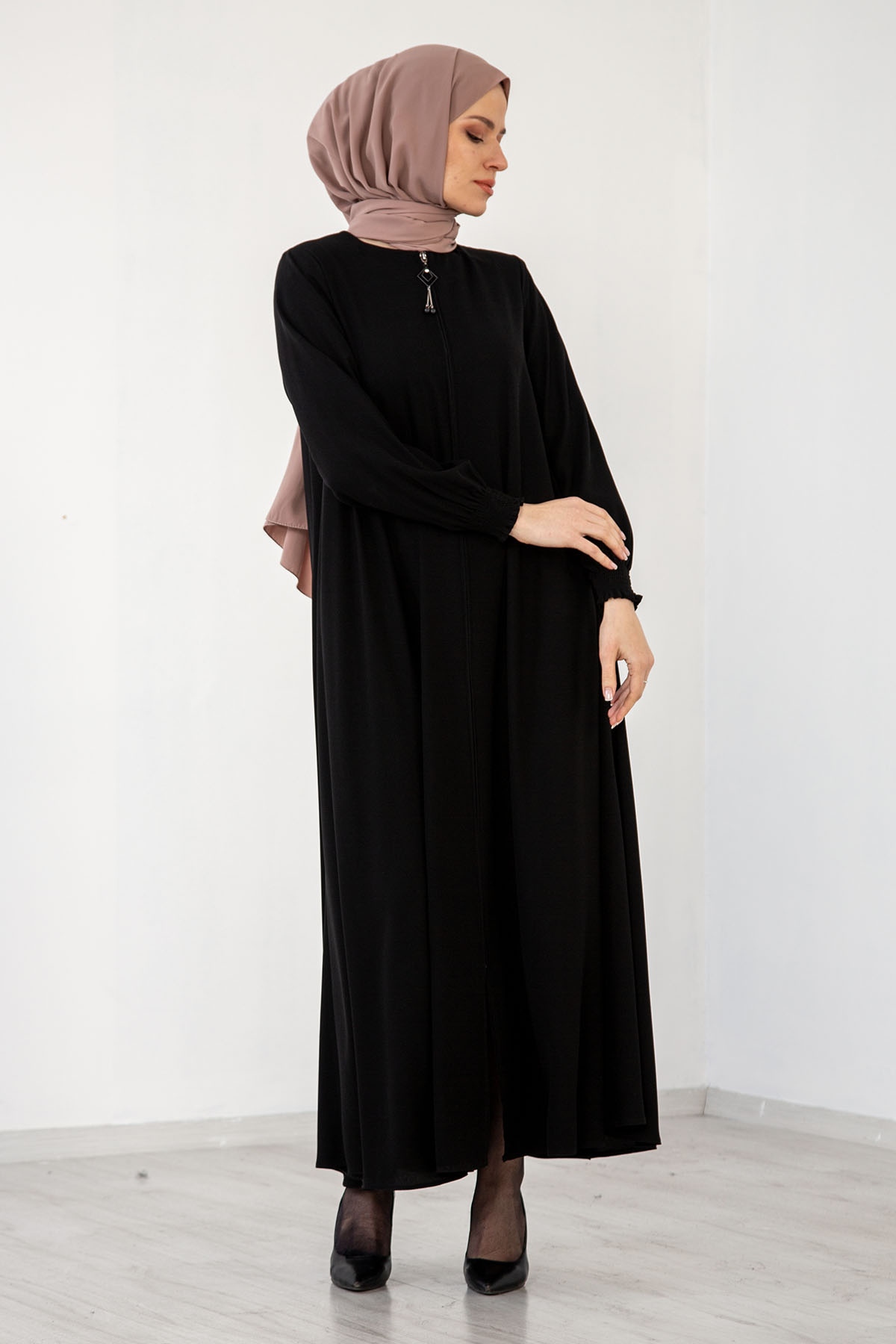 1001 Ferace 38-48 Mvln - Siyah - 4