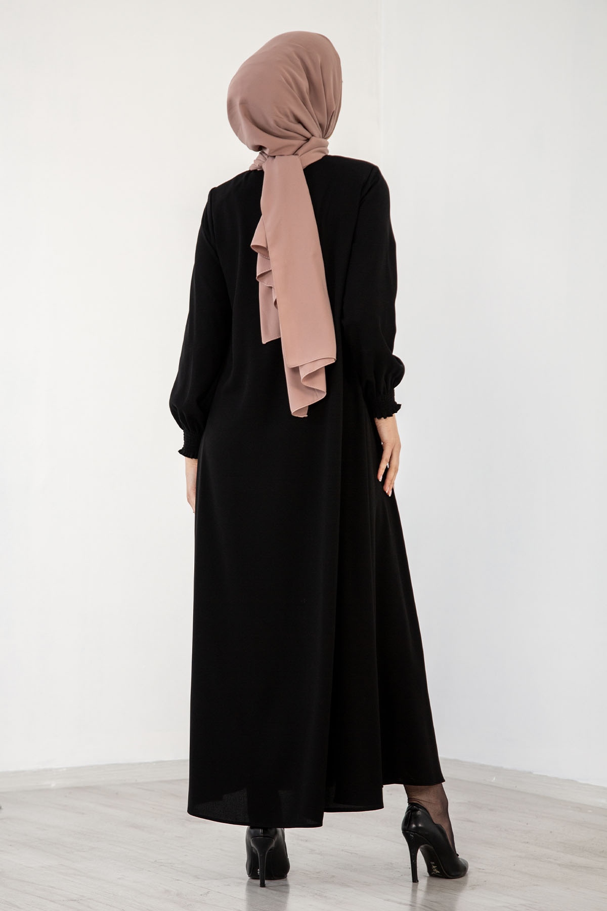 1001 Ferace 38-48 Mvln - Siyah - 6