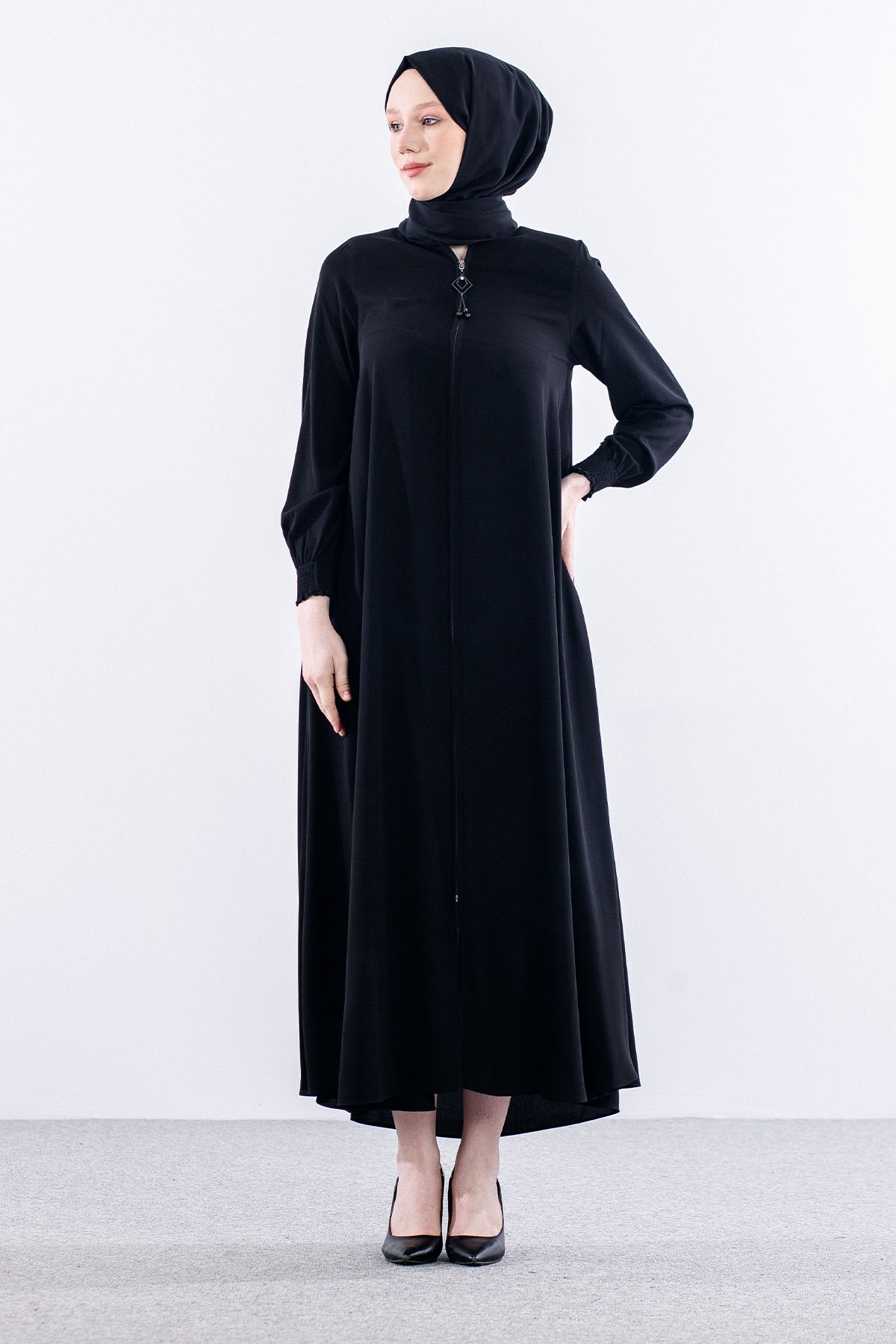 1001 Ferace 38-48 Mvln - Siyah  - - 3