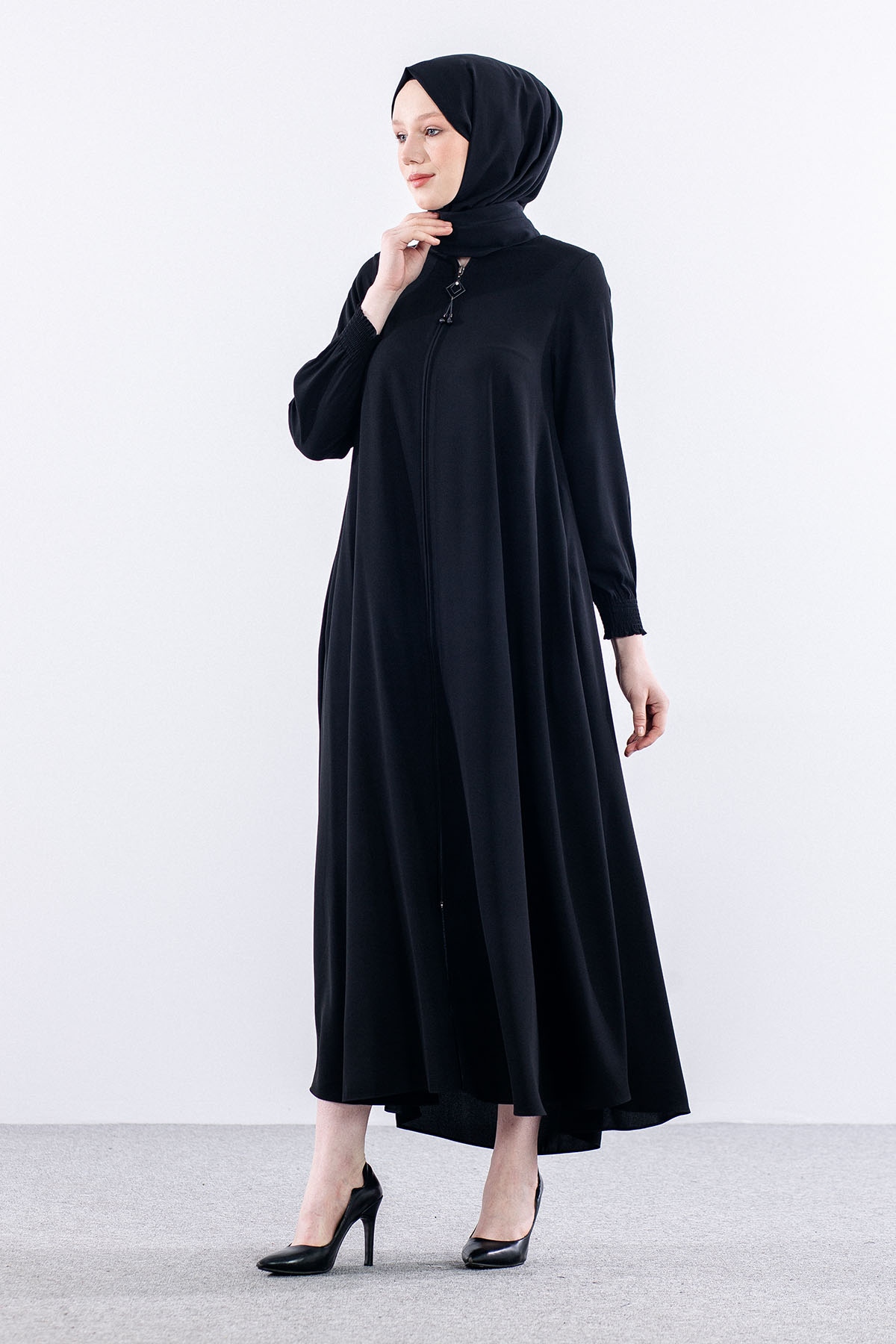 1001 Ferace 38-48 Mvln - Siyah  - - 4