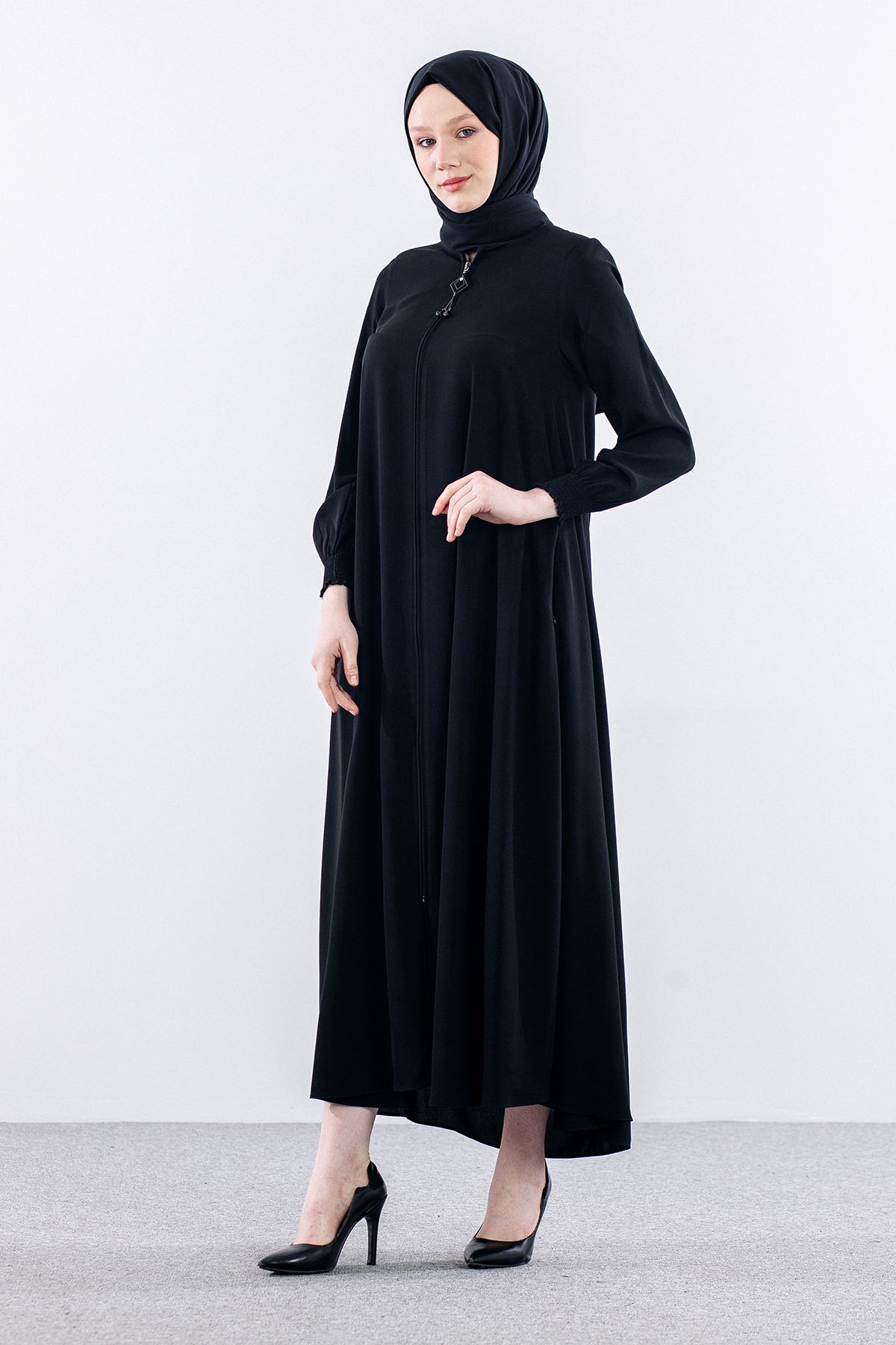 1001 Ferace 38-48 Mvln - Siyah  - - 5