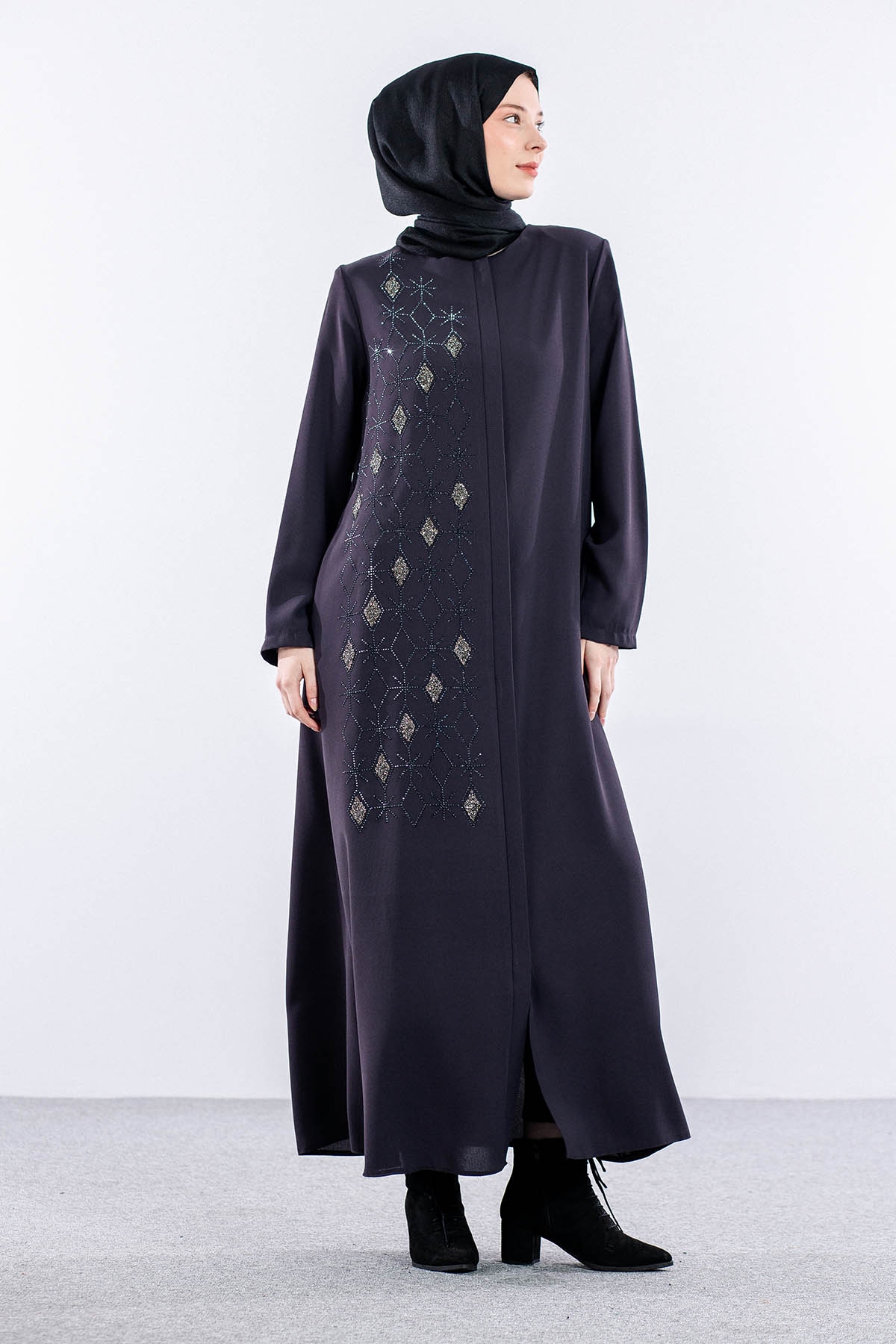 10017 şik Ferace 44-54 - K_gri - 4