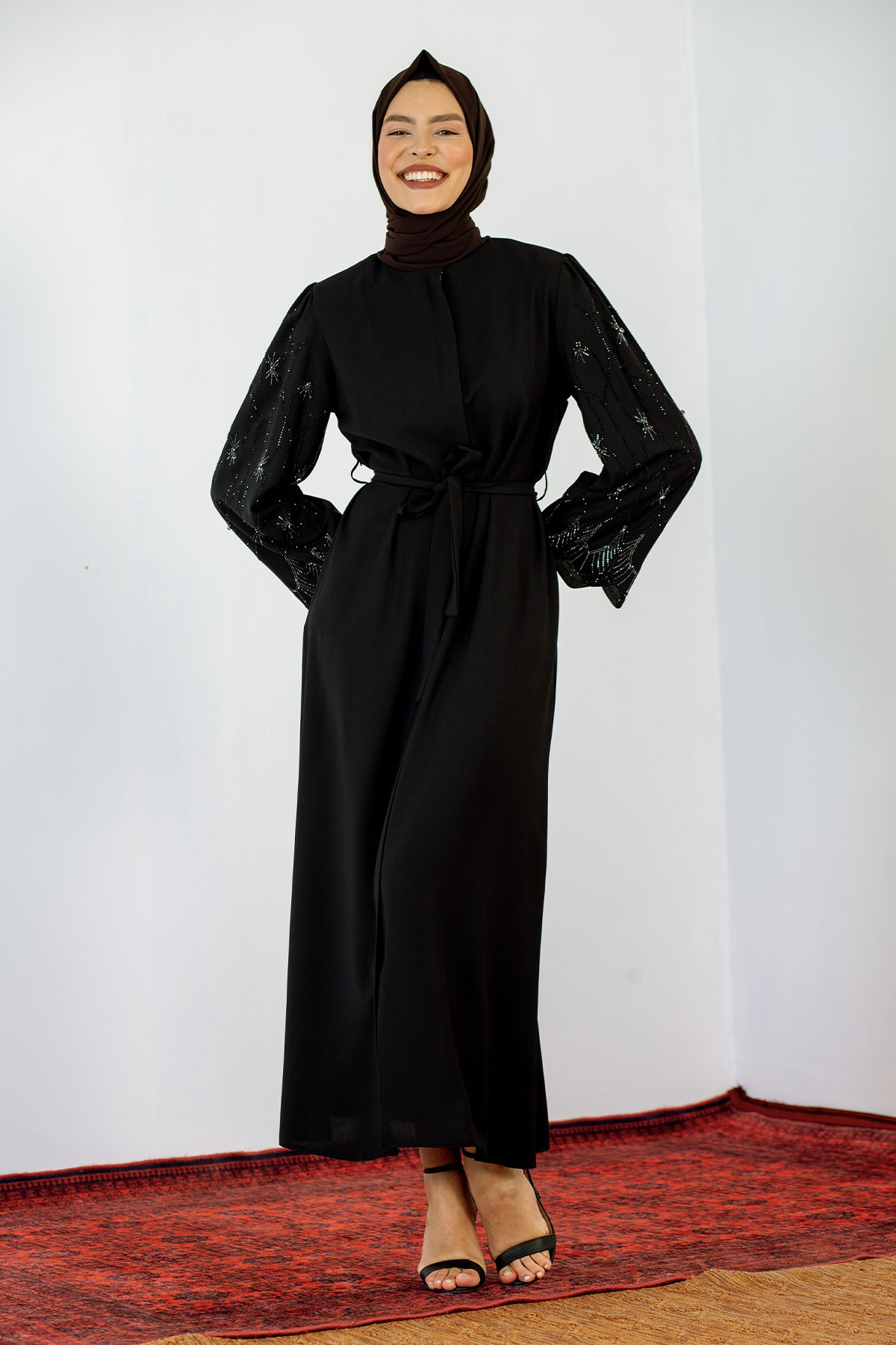 10020 Ferace 42-52 Kol İş - Siyah - 1