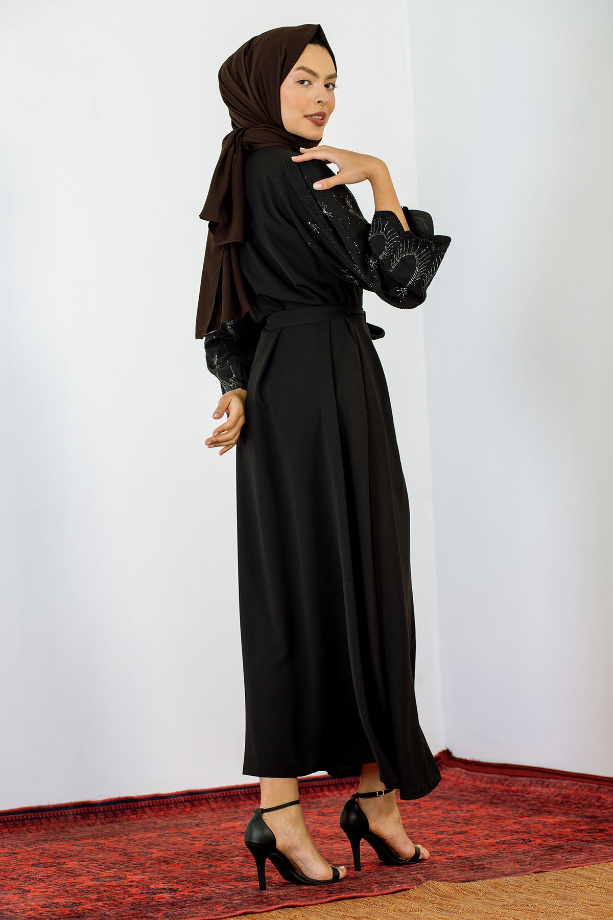 10020 Ferace 42-52 Kol İş - Siyah - 5