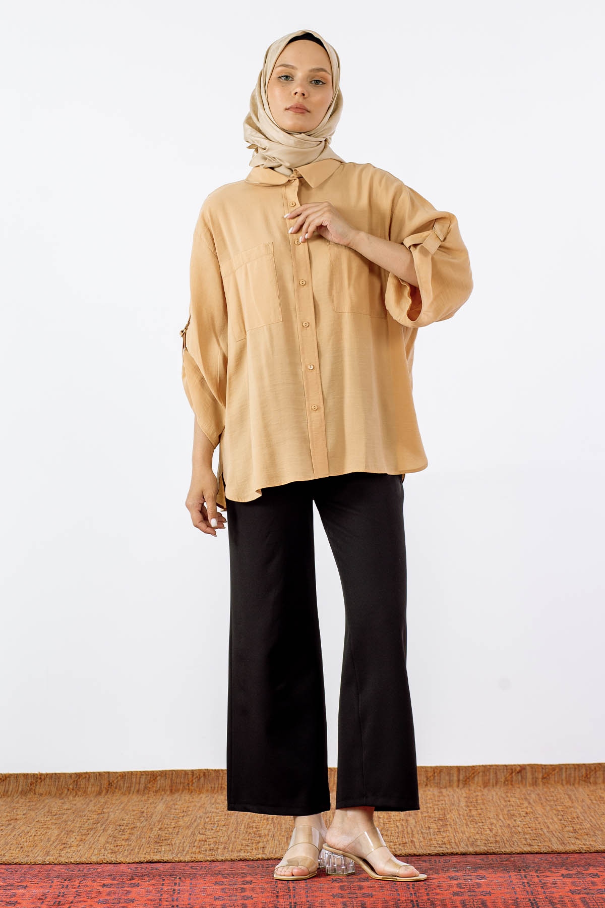 1003361 Gömlek S-m/l-xl - Camel - 1