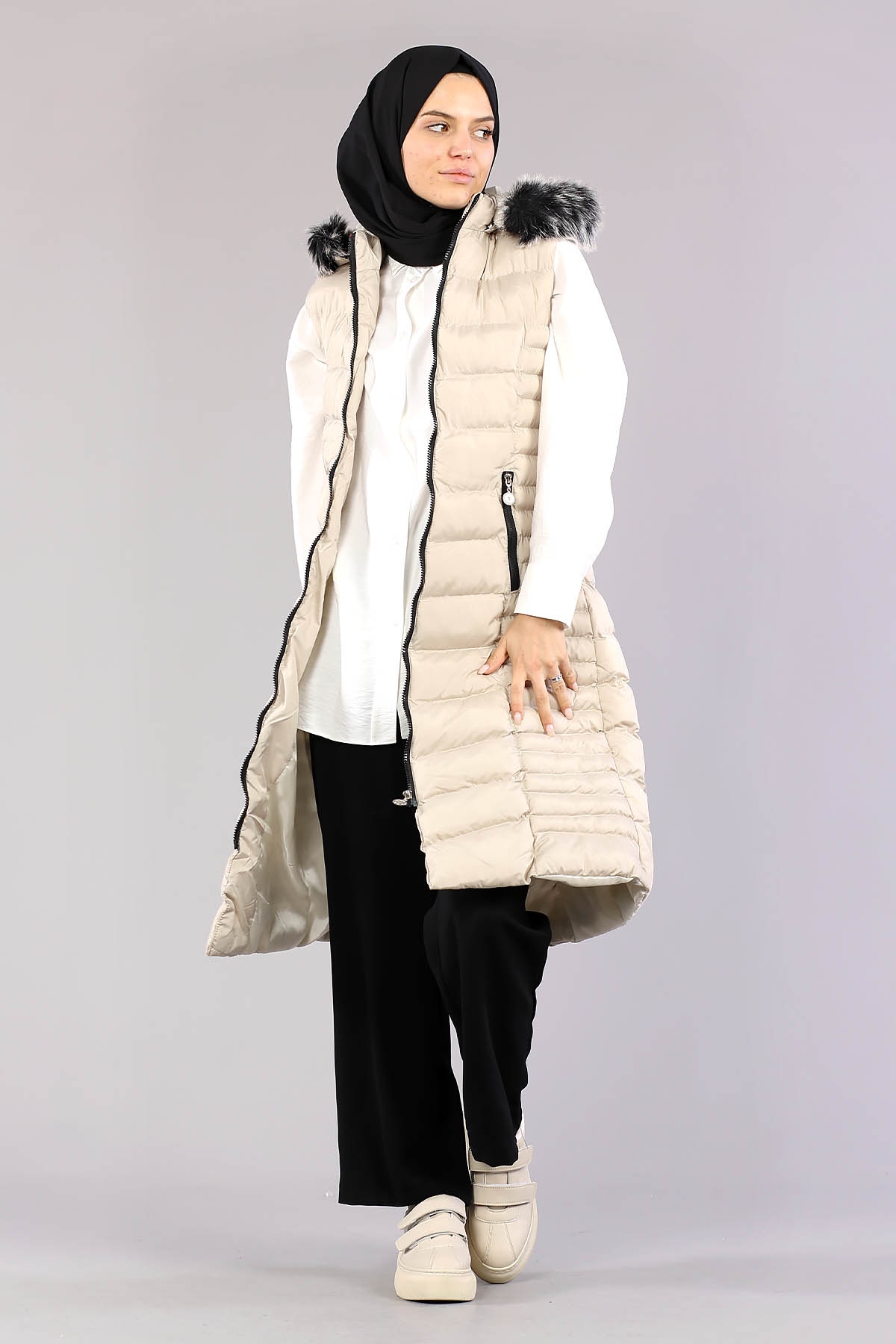 Şişme Yelek Yatay Desenli Taş - 1