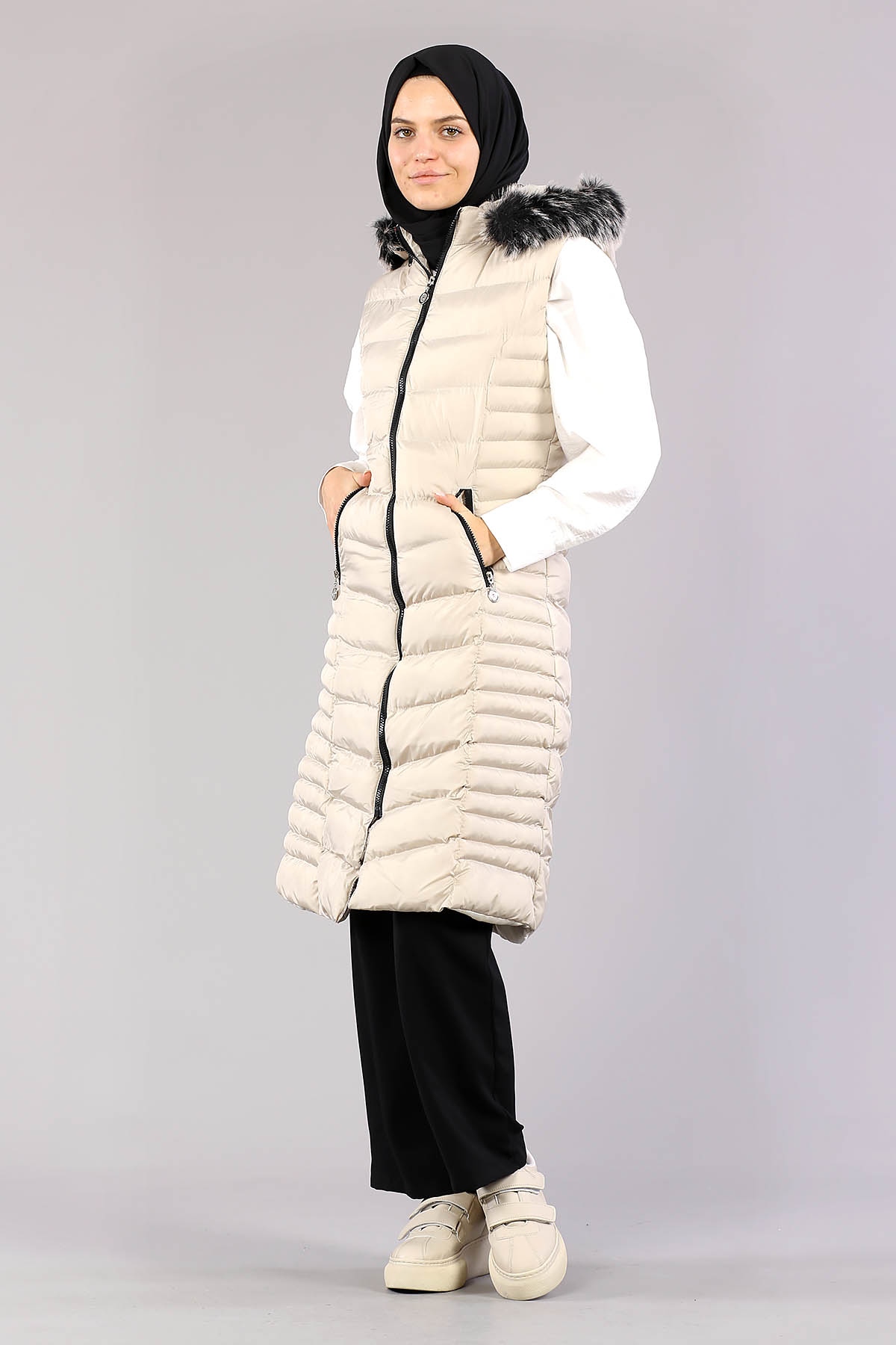 Şişme Yelek Yatay Desenli Taş - 3