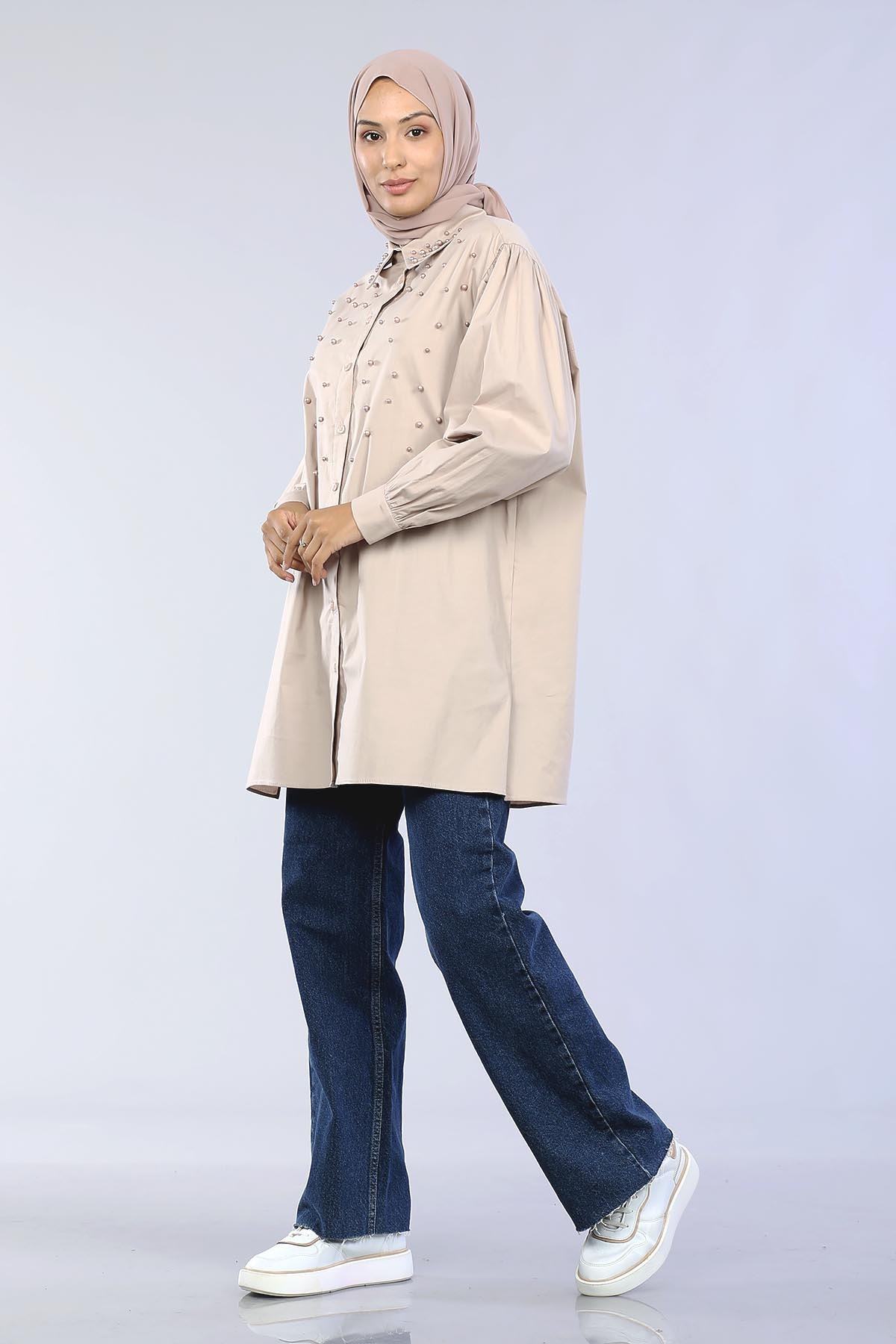 10166 Gömlek 38-42 İnci - Vizon - 3