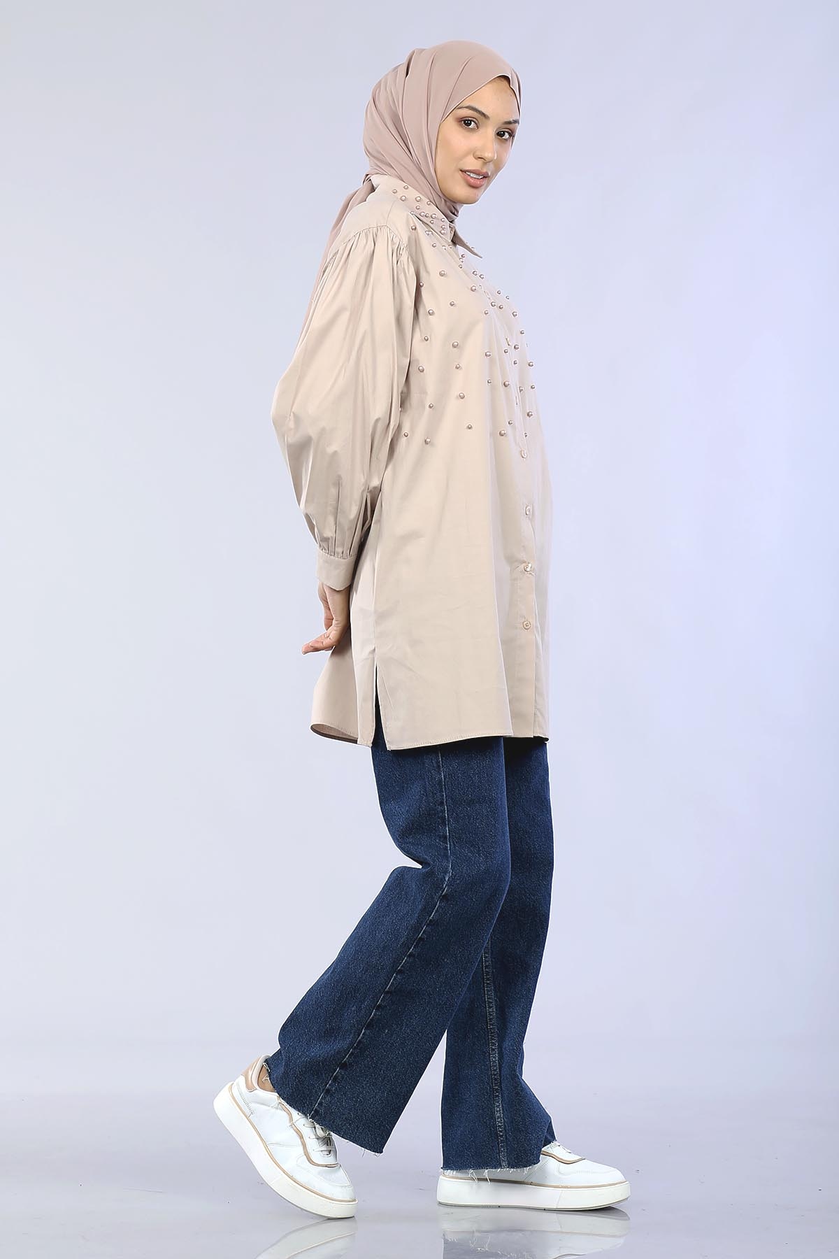 10166 Gömlek 38-42 İnci - Vizon - 4