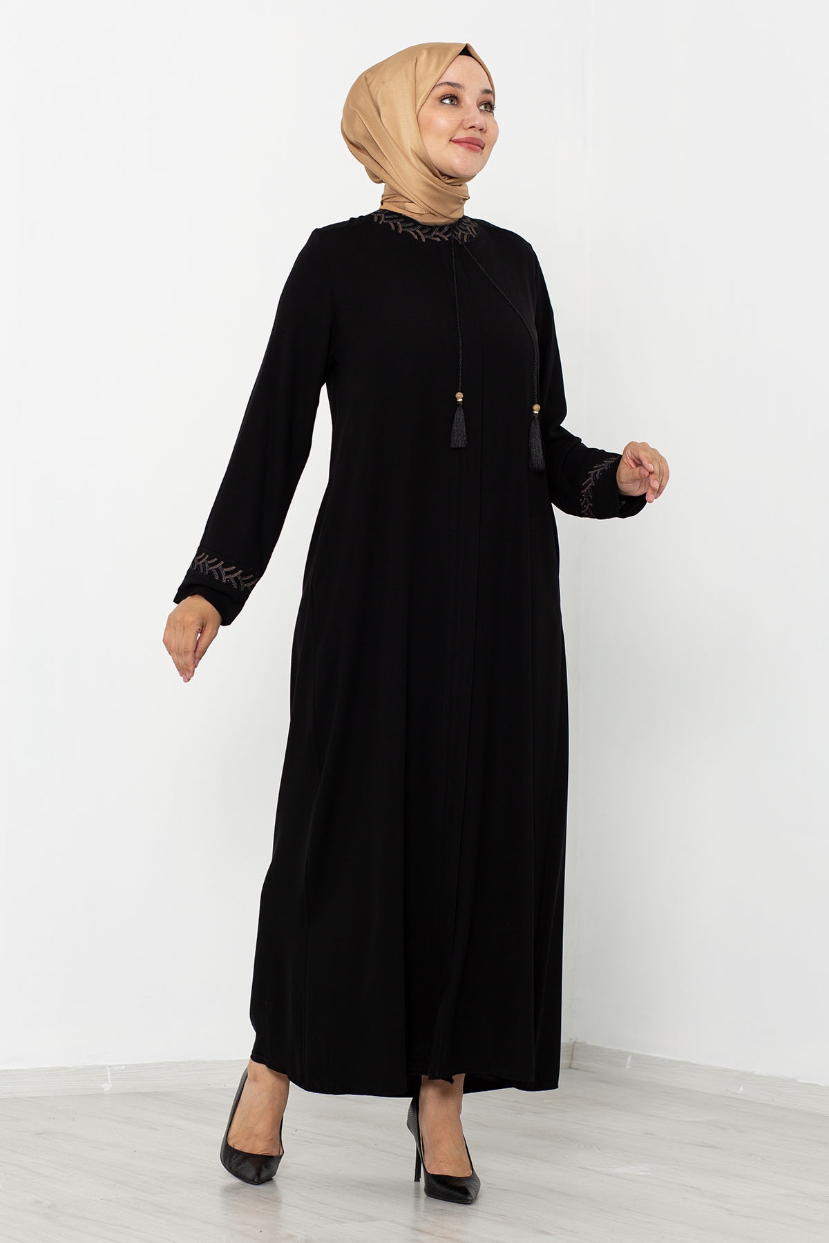 1034 Ferace 46-56 Damla - Siyah - 2