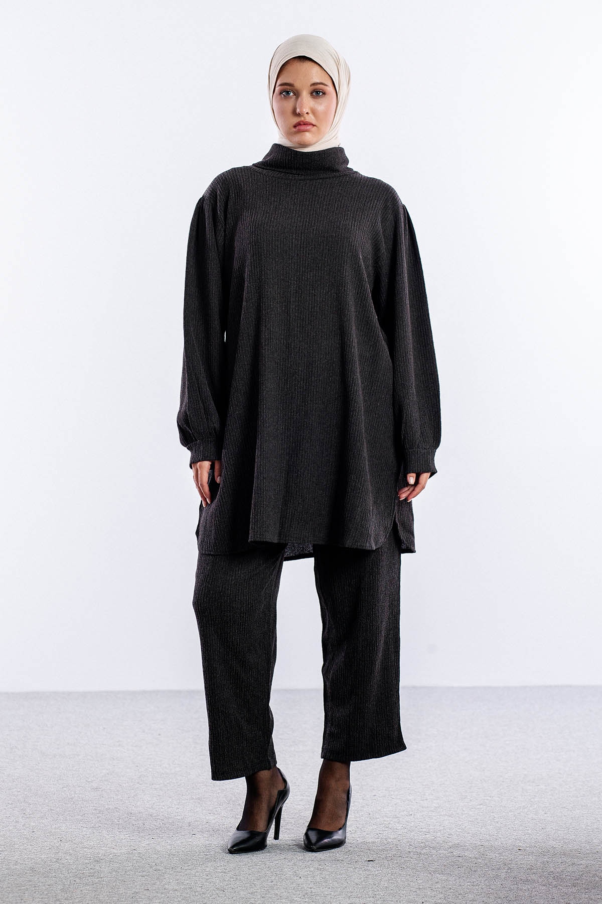 1036 Takim 44-50 Balikci Yaka - Siyah - 1