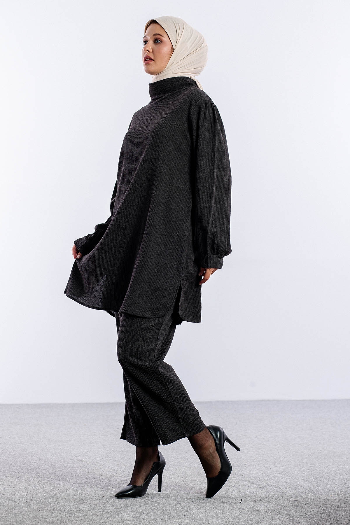 1036 Takim 44-50 Balikci Yaka - Siyah - 4