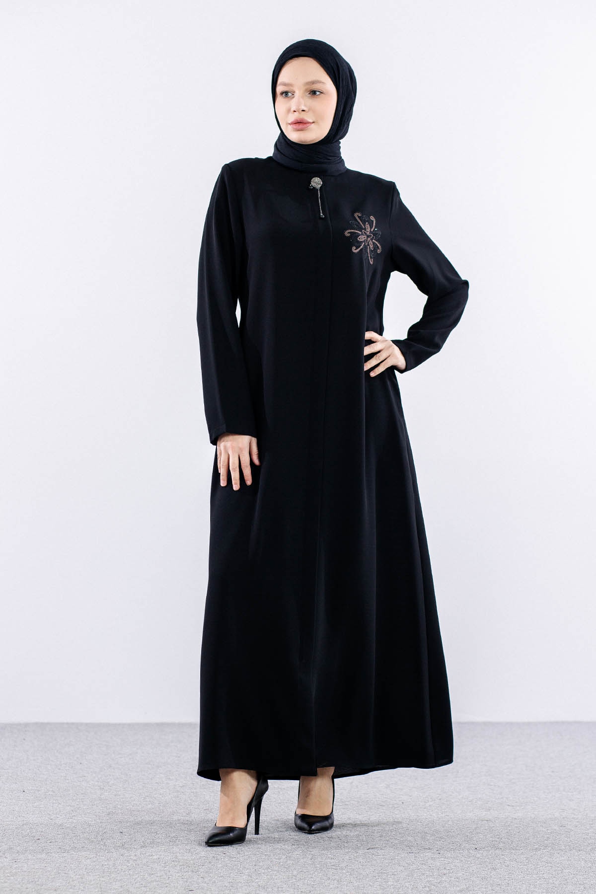 1037 Ferace 46-56 Aylin Ptk - Siyah  - - 2