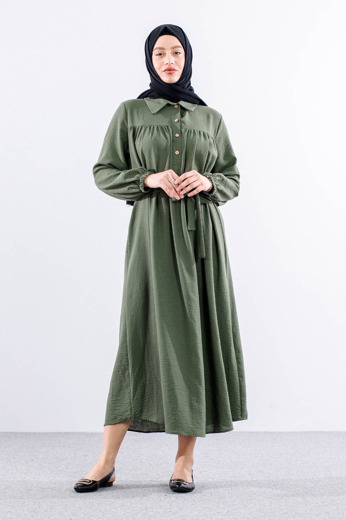 1063 Elbise 44-52 Roba - Haki - 1