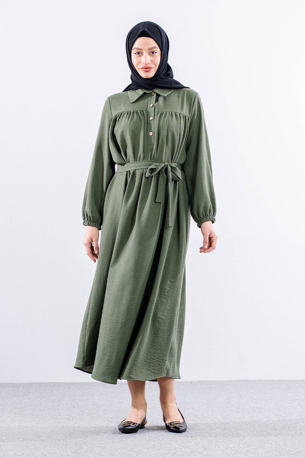 1063 Elbise 44-52 Roba - Haki - 2