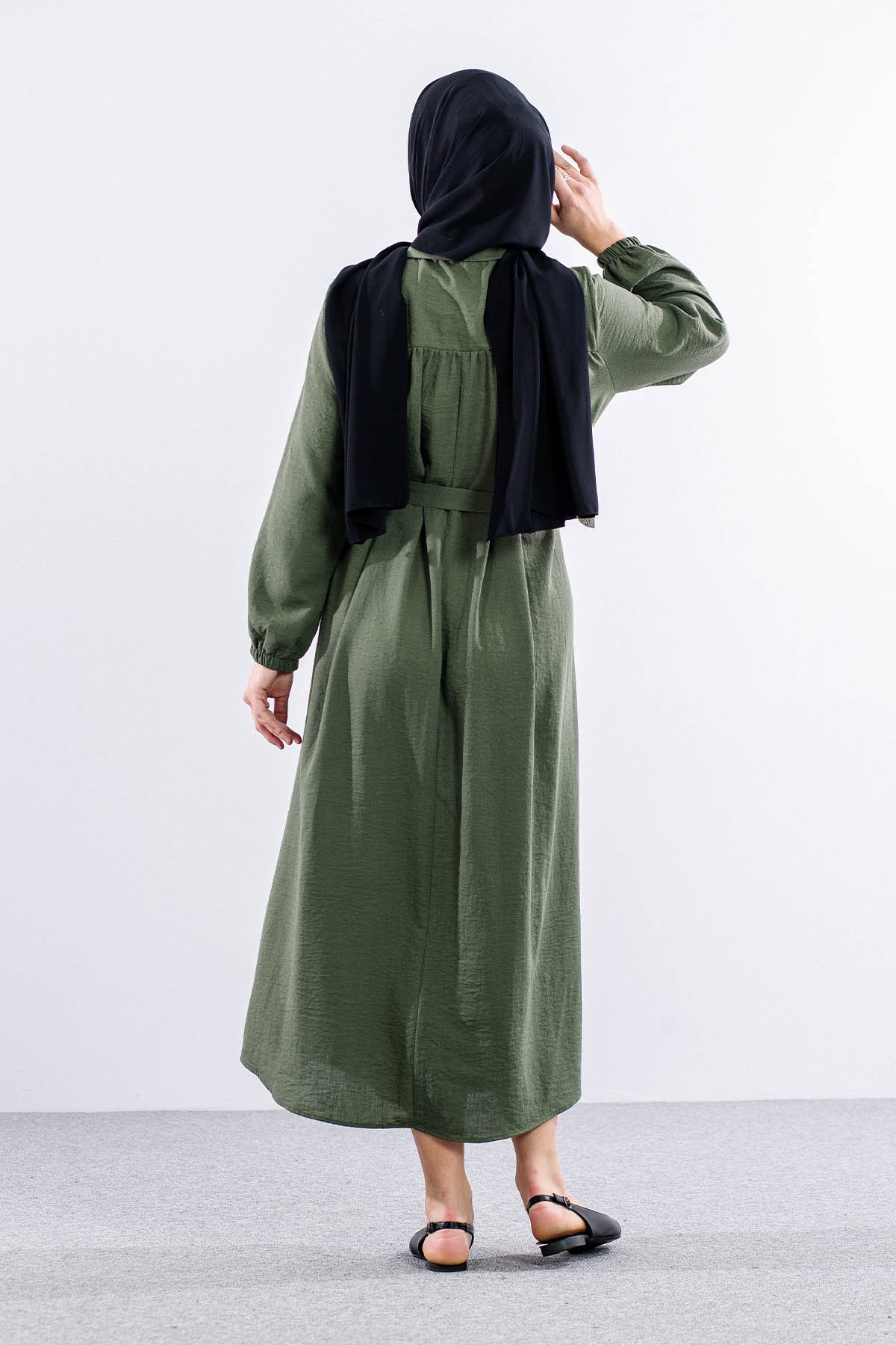 1063 Elbise 44-52 Roba - Haki - 4