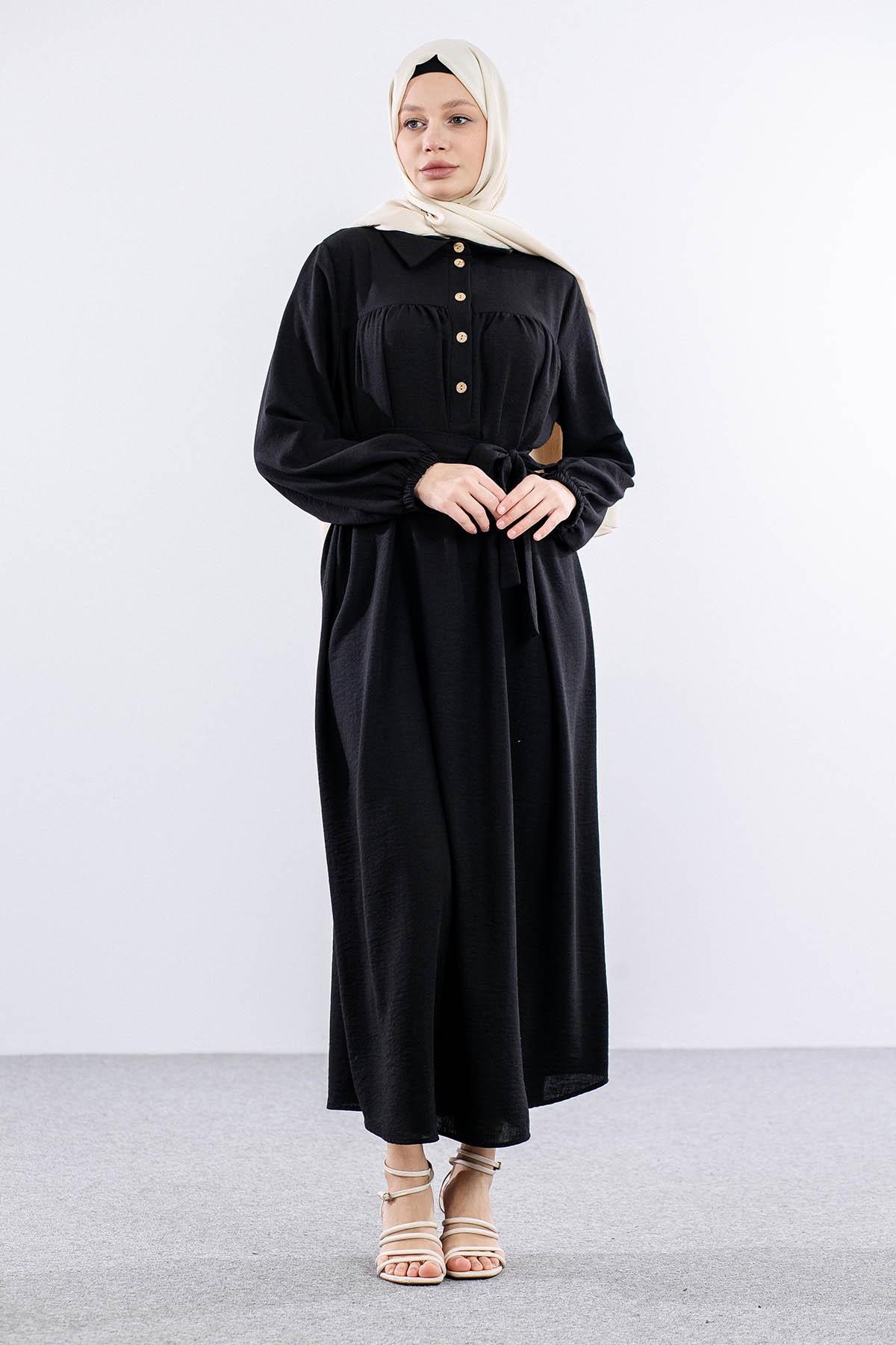 1063 Elbise 44-52 Roba - Siyah - 1