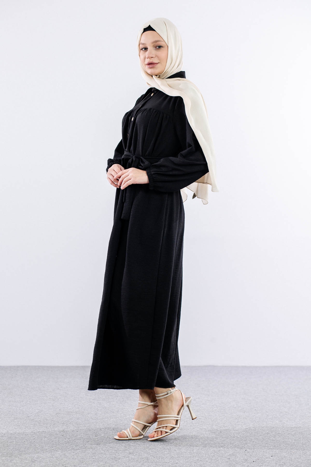 1063 Elbise 44-52 Roba - Siyah - 3